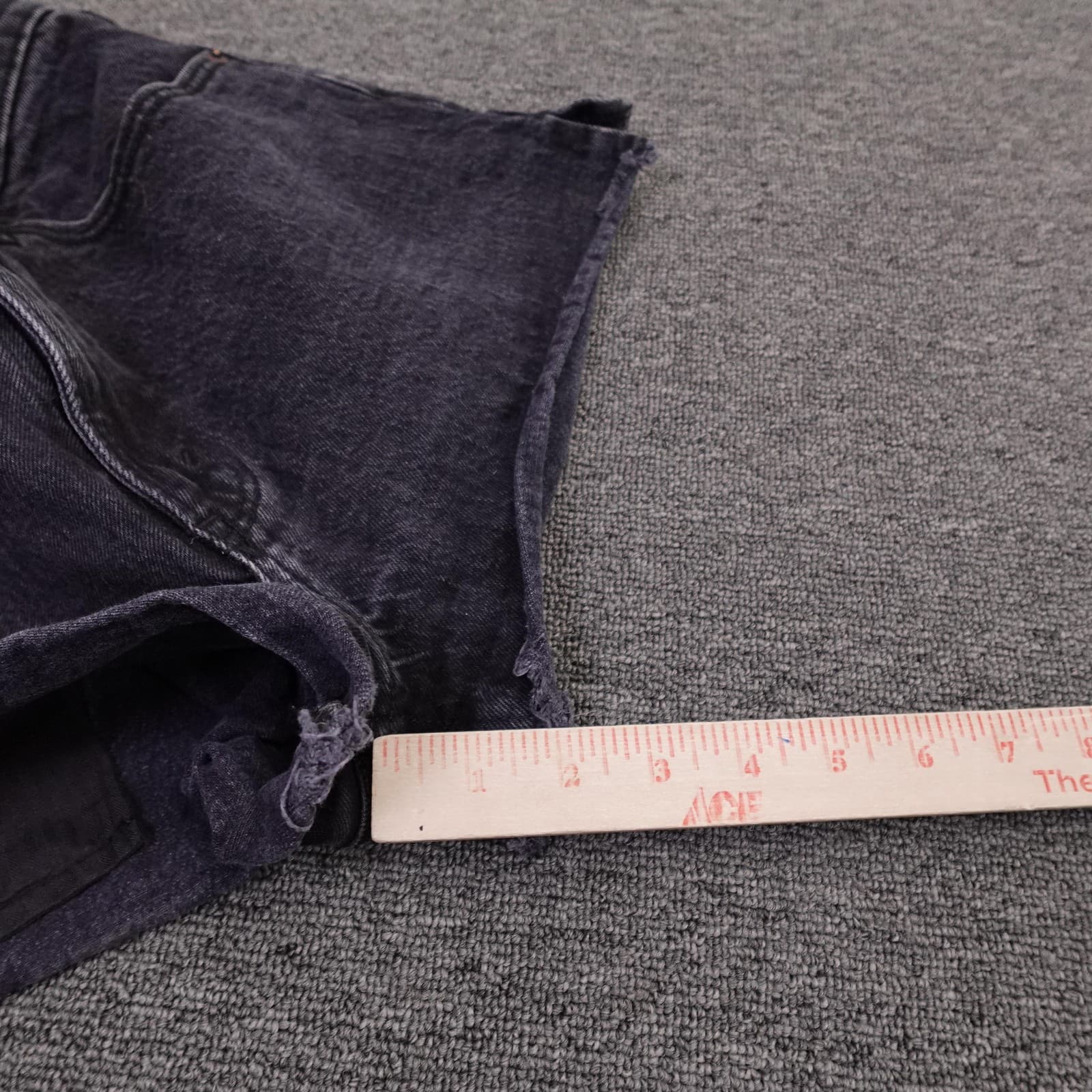 Abercrombie & Fitch Mom Shorts Womens 4 27 Black Denim High Rise Cutoff Raw Hem - Thumbnail 8