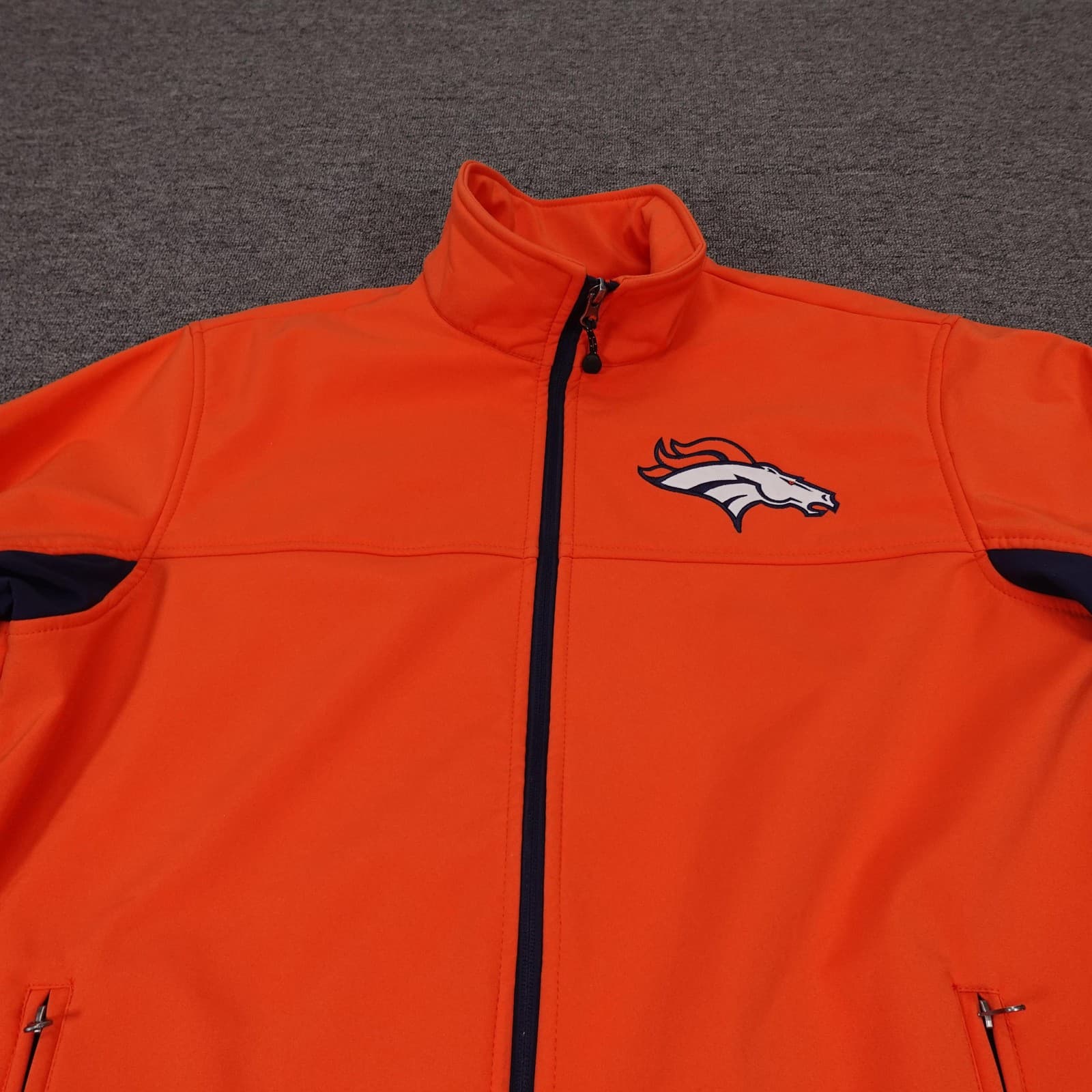 Denver Broncos Jacket Mens Medium Orange NFL Football G-III Softshell Full Zip - Thumbnail 2