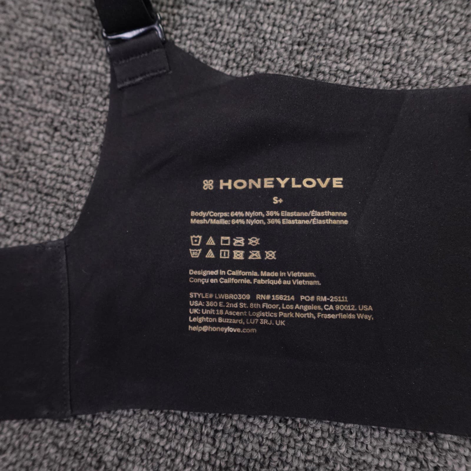 Honeylove Bra Womens S+ Black Wireless T-Shirt Bra Mesh Adjustable Molded - Thumbnail 4