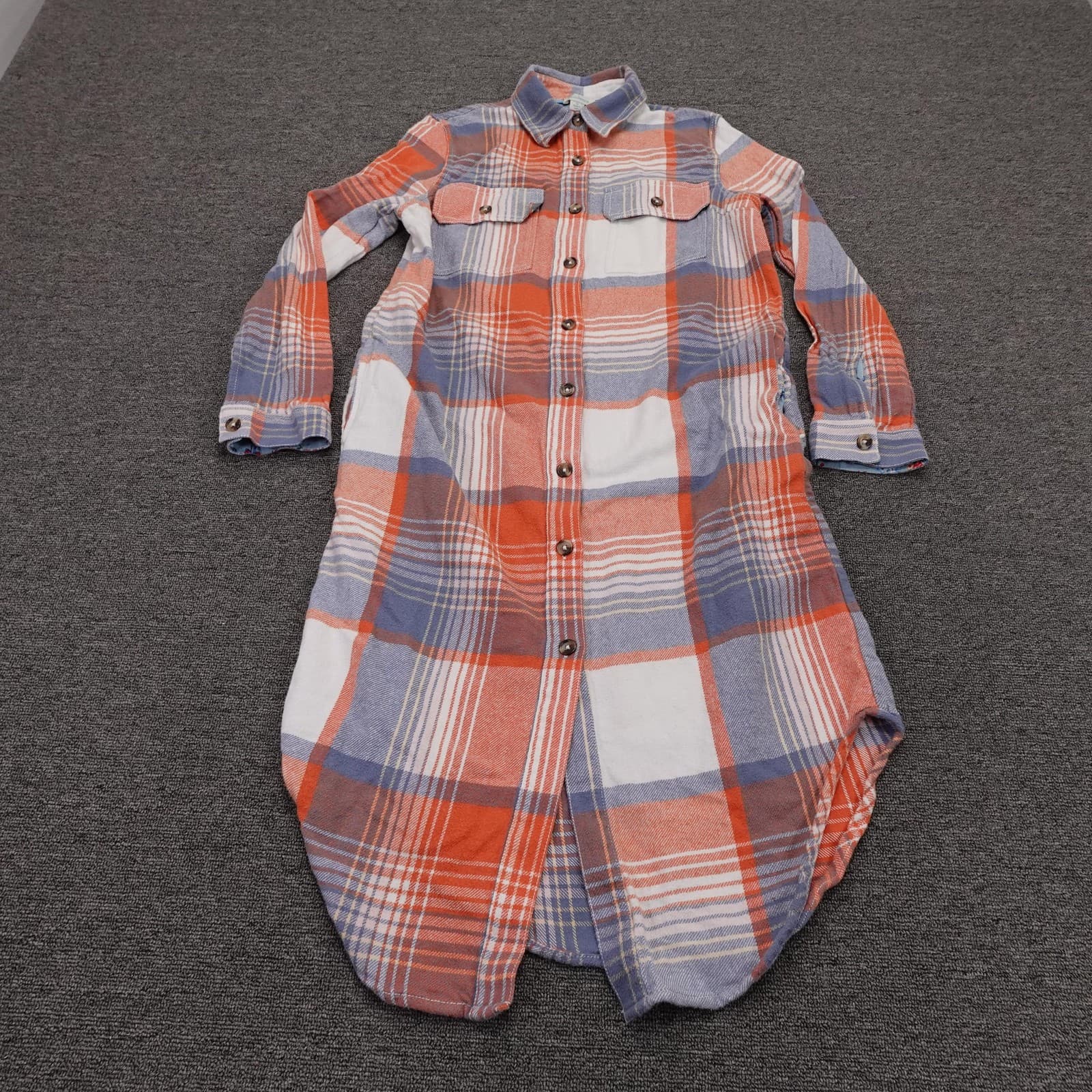 Sundance Shirt Dress Womens Small Multicolor Plaid Flannel Button Front Midi