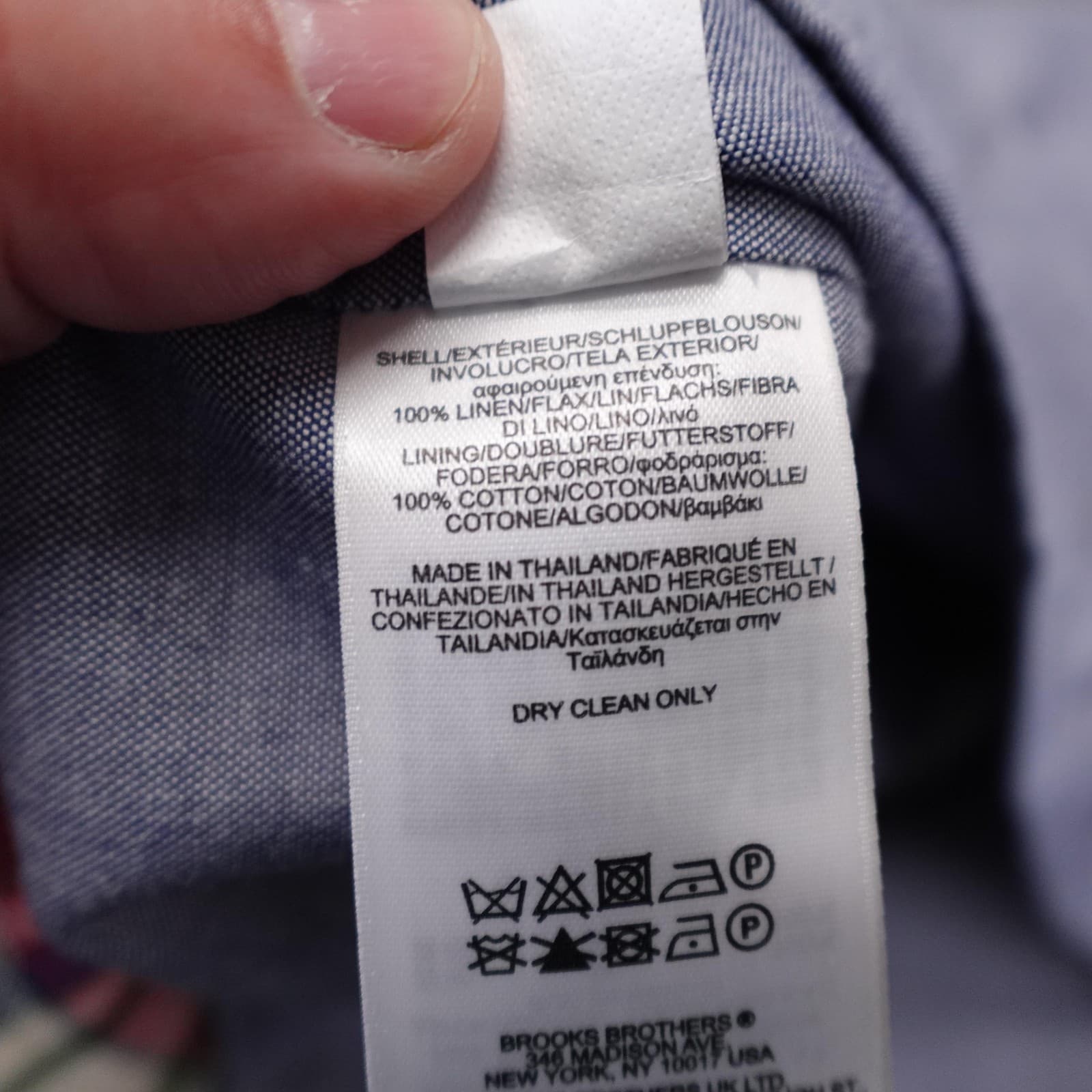 Brooks Brothers Suit Vest Mens 44 Multicolor Plaid Linen Baird McNutt Madison - Thumbnail 10
