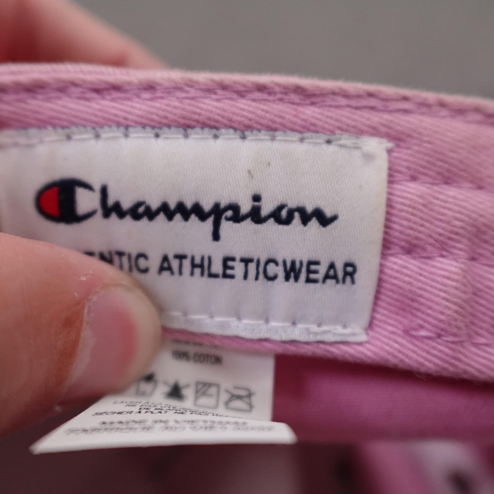 Champion Hat Cap Strap Back Mens One Size Pink Twill Baseball Logo Embroidered - Thumbnail 10