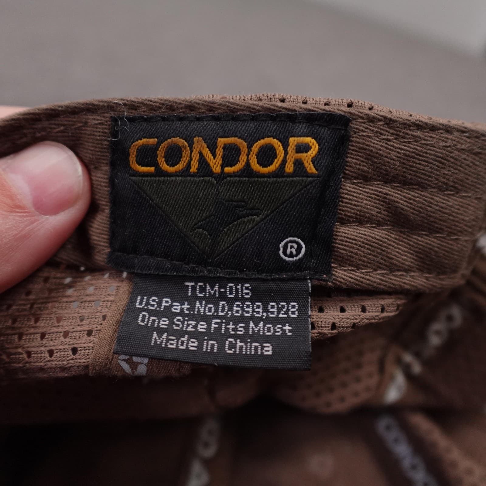 Condor Hat Cap Strap Back Mens One Size Brown Camo Patch Tactical Mesh Baseball - Thumbnail 6