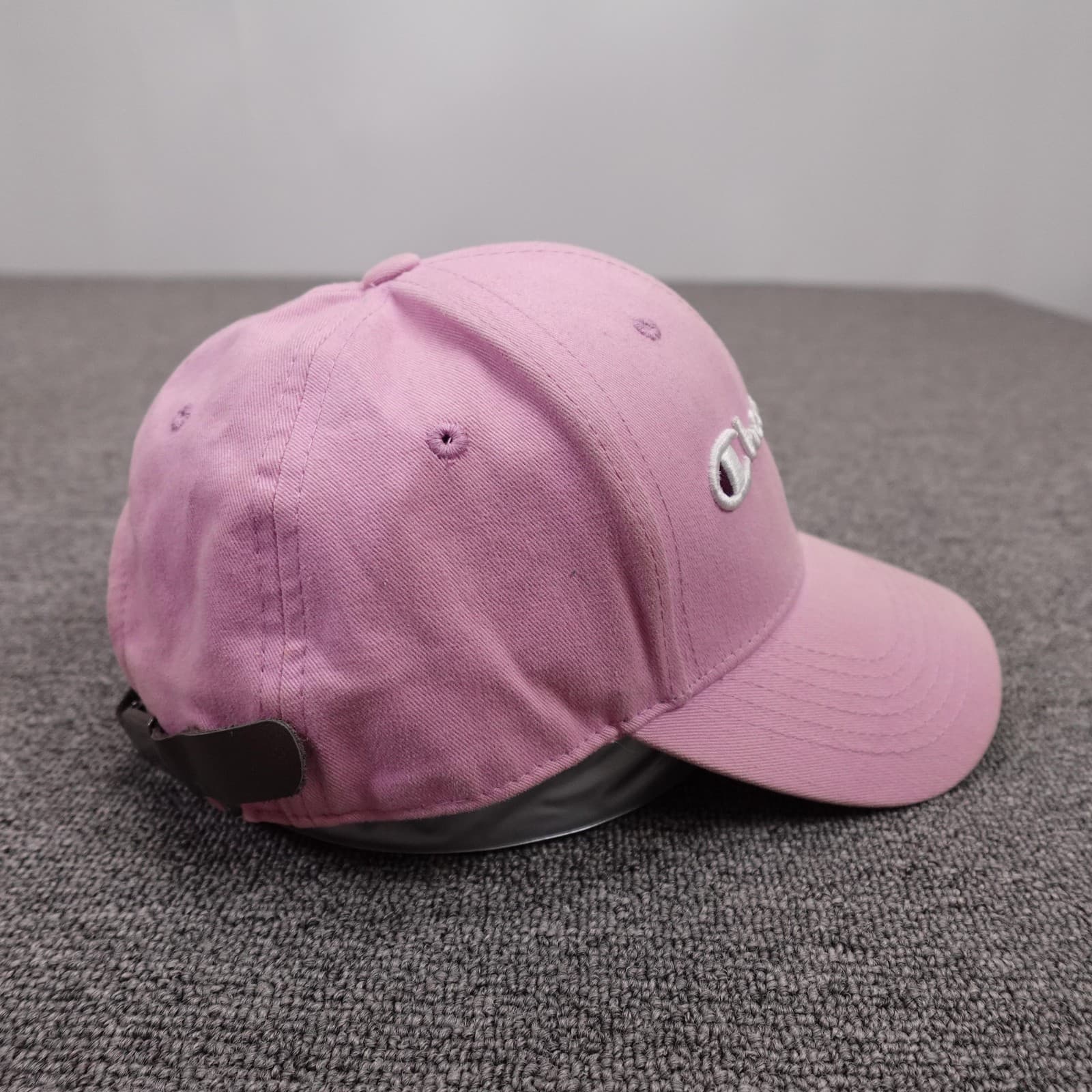 Champion Hat Cap Strap Back Mens One Size Pink Twill Baseball Logo Embroidered - Thumbnail 5