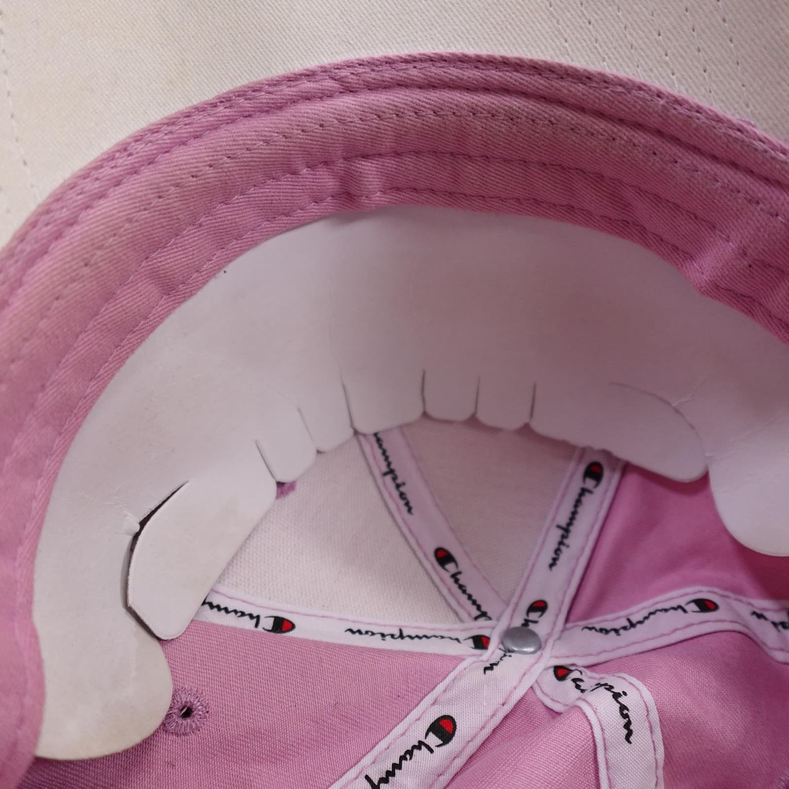 Champion Hat Cap Strap Back Mens One Size Pink Twill Baseball Logo Embroidered - Thumbnail 9