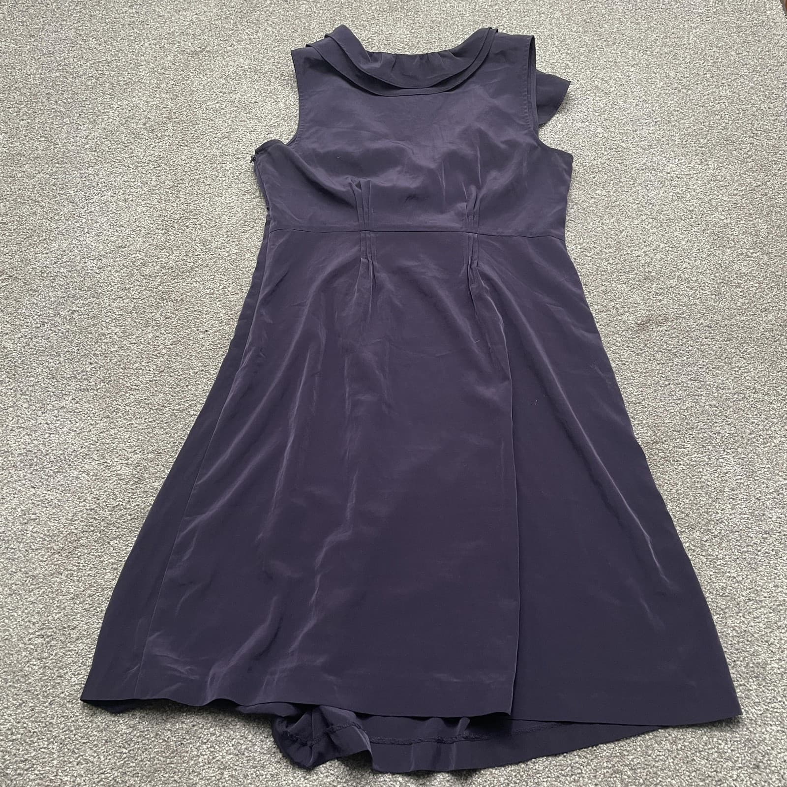 Gap Maternity Dress Women Small Purple Ruffle V-Neck Sleeveless Empire Waist - Thumbnail 7