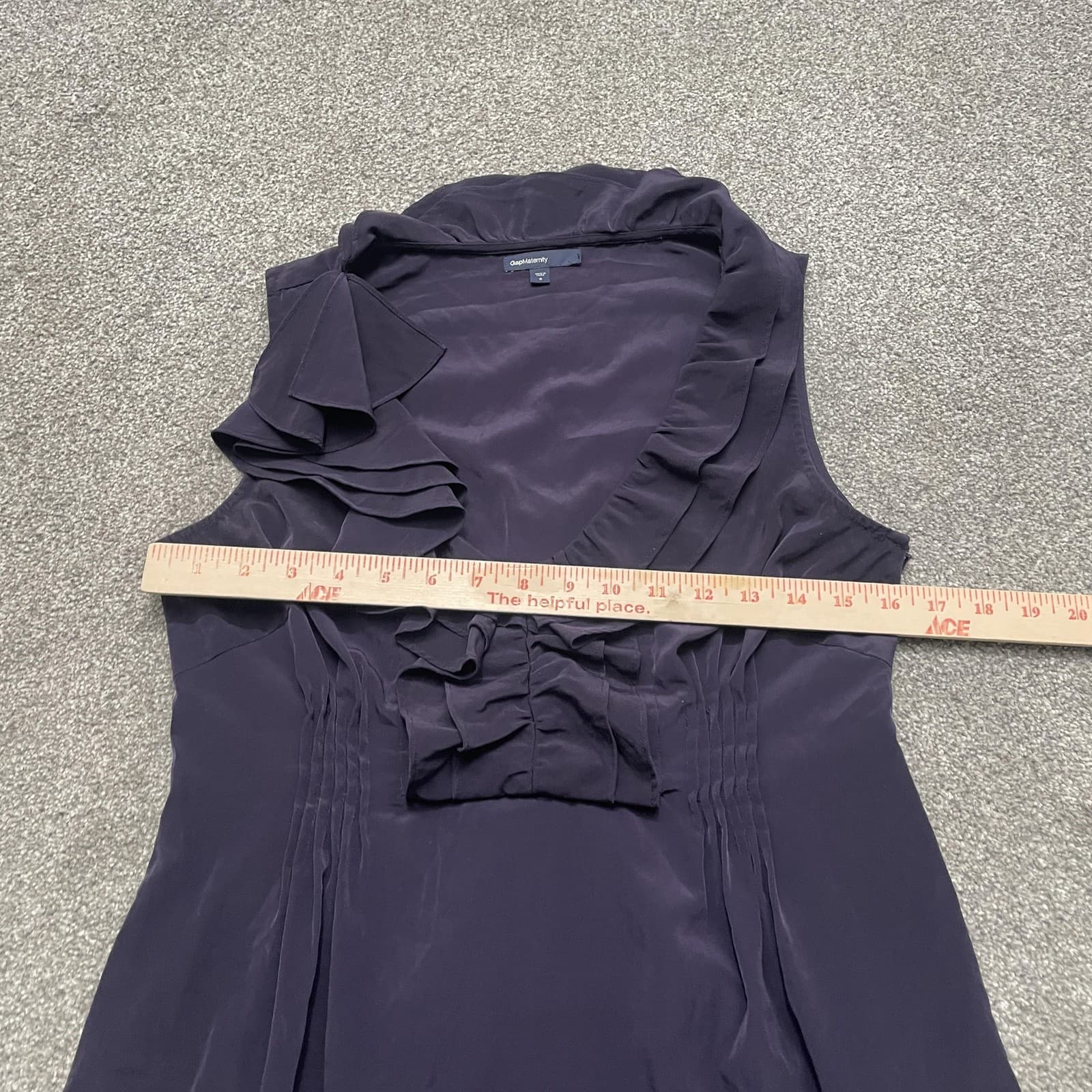 Gap Maternity Dress Women Small Purple Ruffle V-Neck Sleeveless Empire Waist - Thumbnail 4