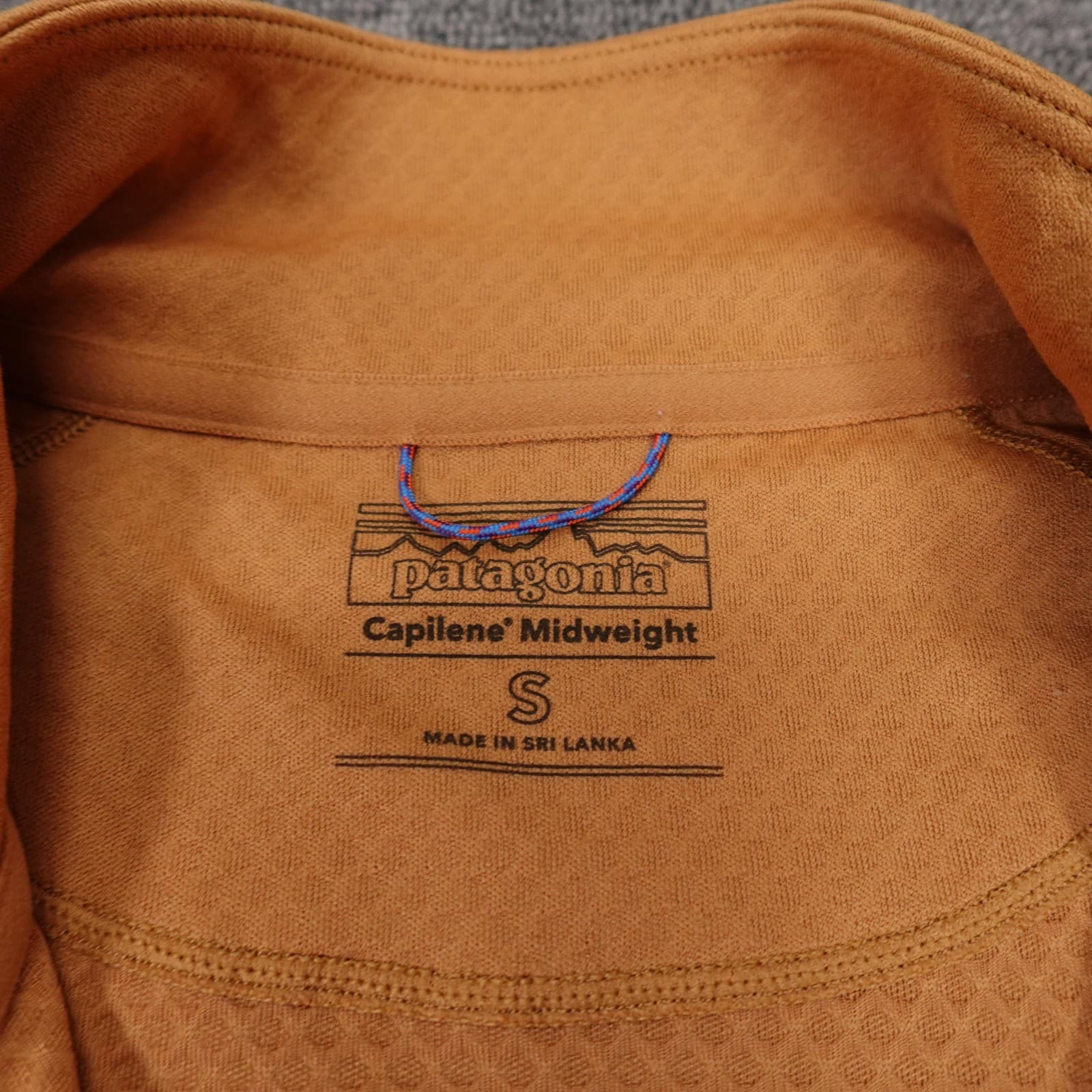Patagonia Capilene Midweight Pullover Mens Small Orange 1/4 Zip Base Layer - Thumbnail 9
