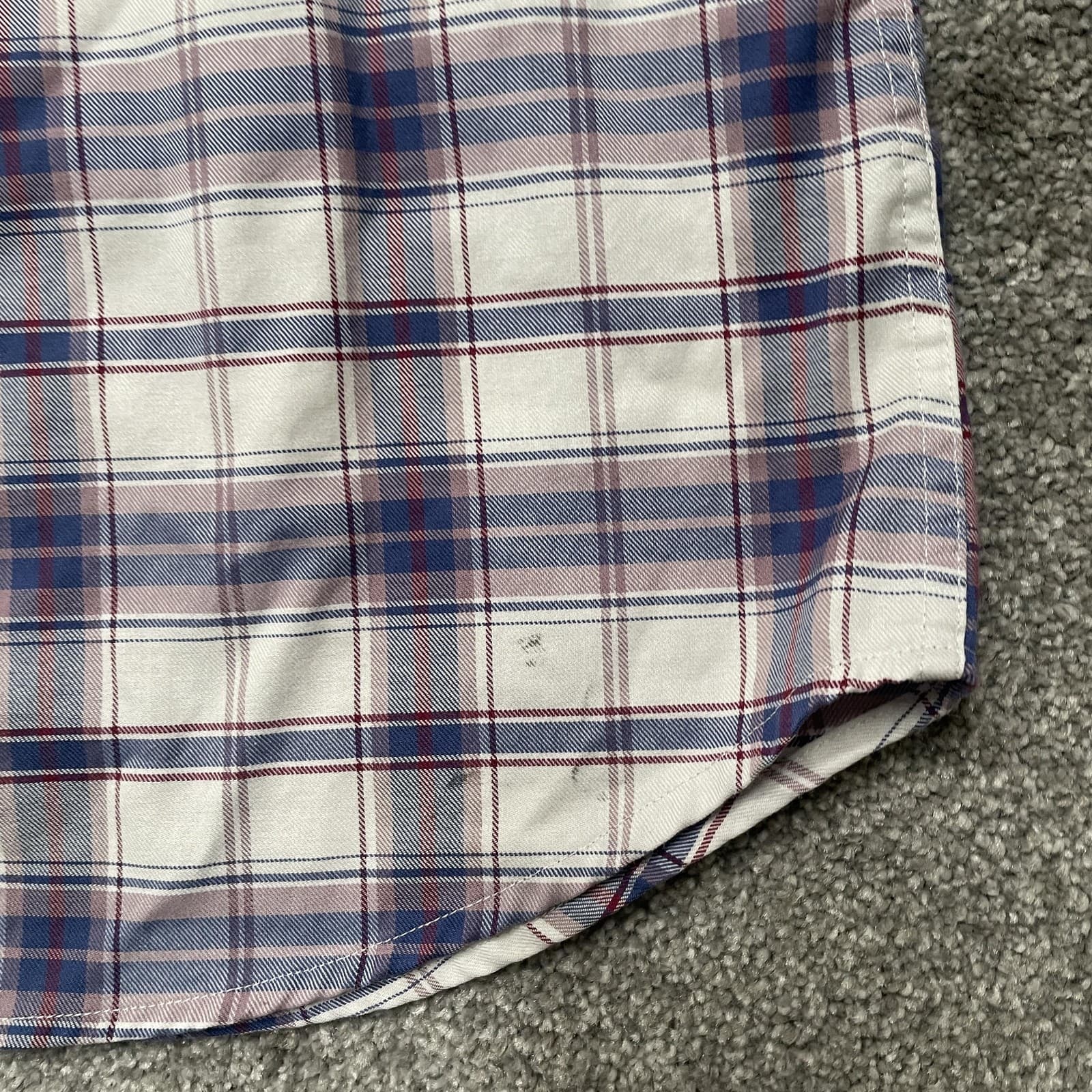 Twillory Shirt Mens Medium Blue Red Plaid Untuckable Button Down Long Sleeve - Thumbnail 4