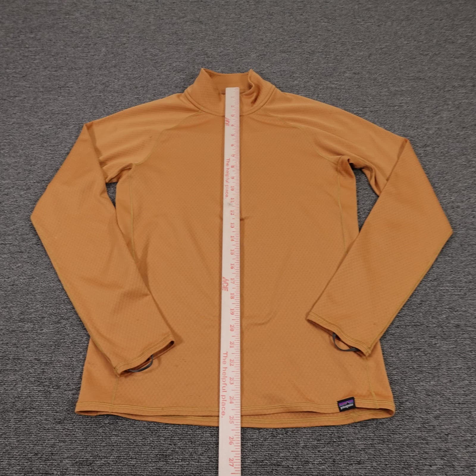 Patagonia Capilene Midweight Pullover Mens Small Orange 1/4 Zip Base Layer - Thumbnail 7