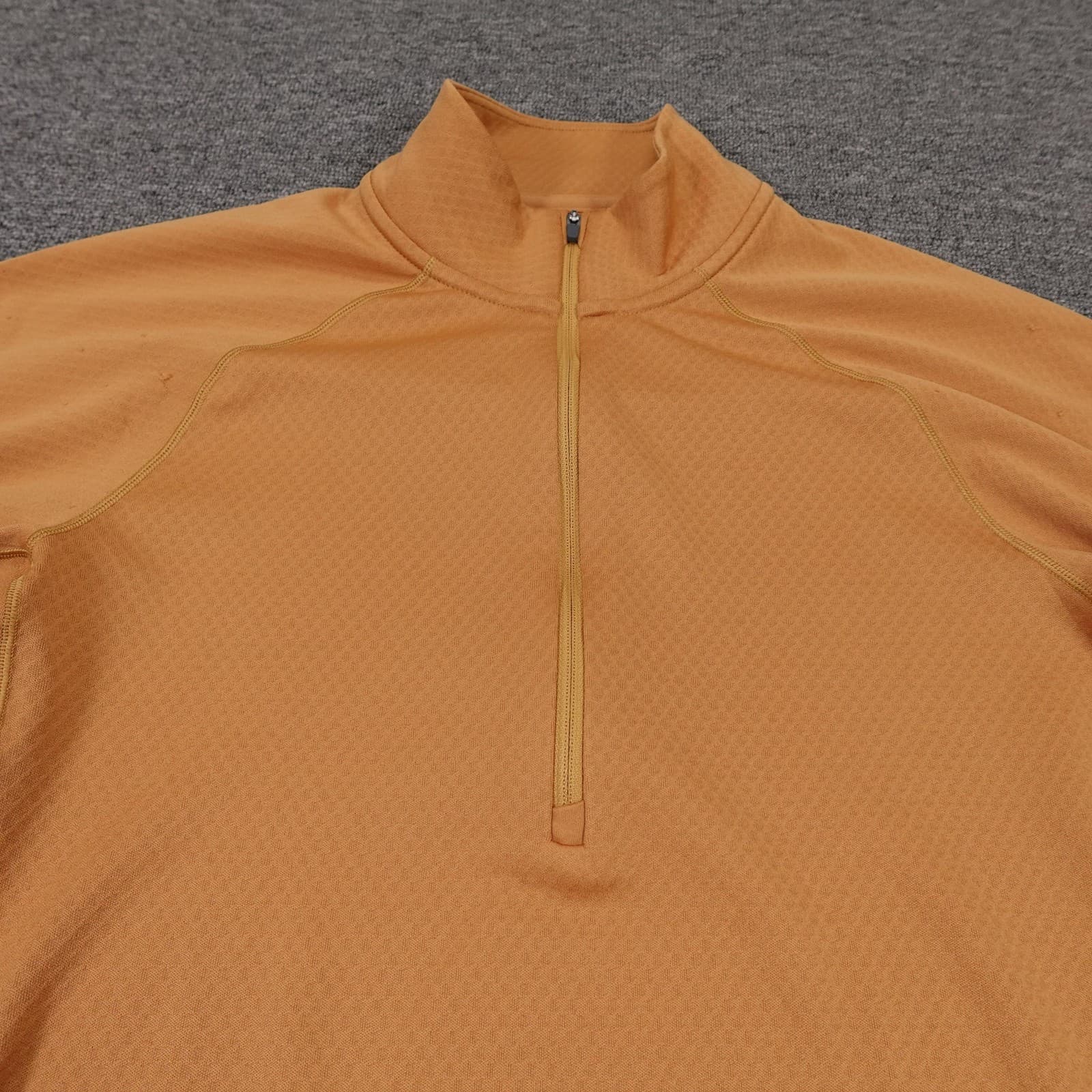 Patagonia Capilene Midweight Pullover Mens Small Orange 1/4 Zip Base Layer - Thumbnail 3
