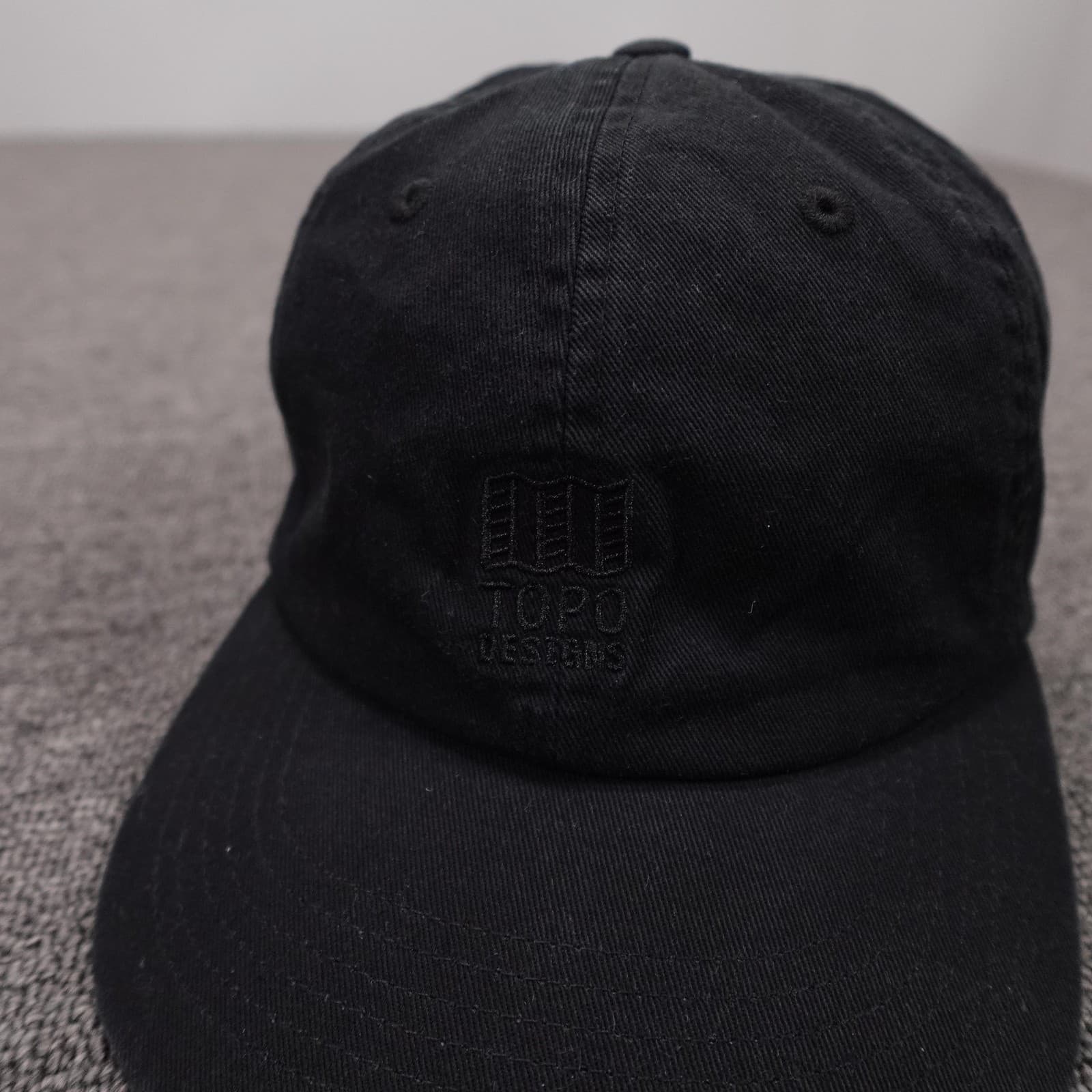 Topo Designs Hat Cap Strap Back Mens One Size Black Cotton Twill Baseball Logo - Thumbnail 2