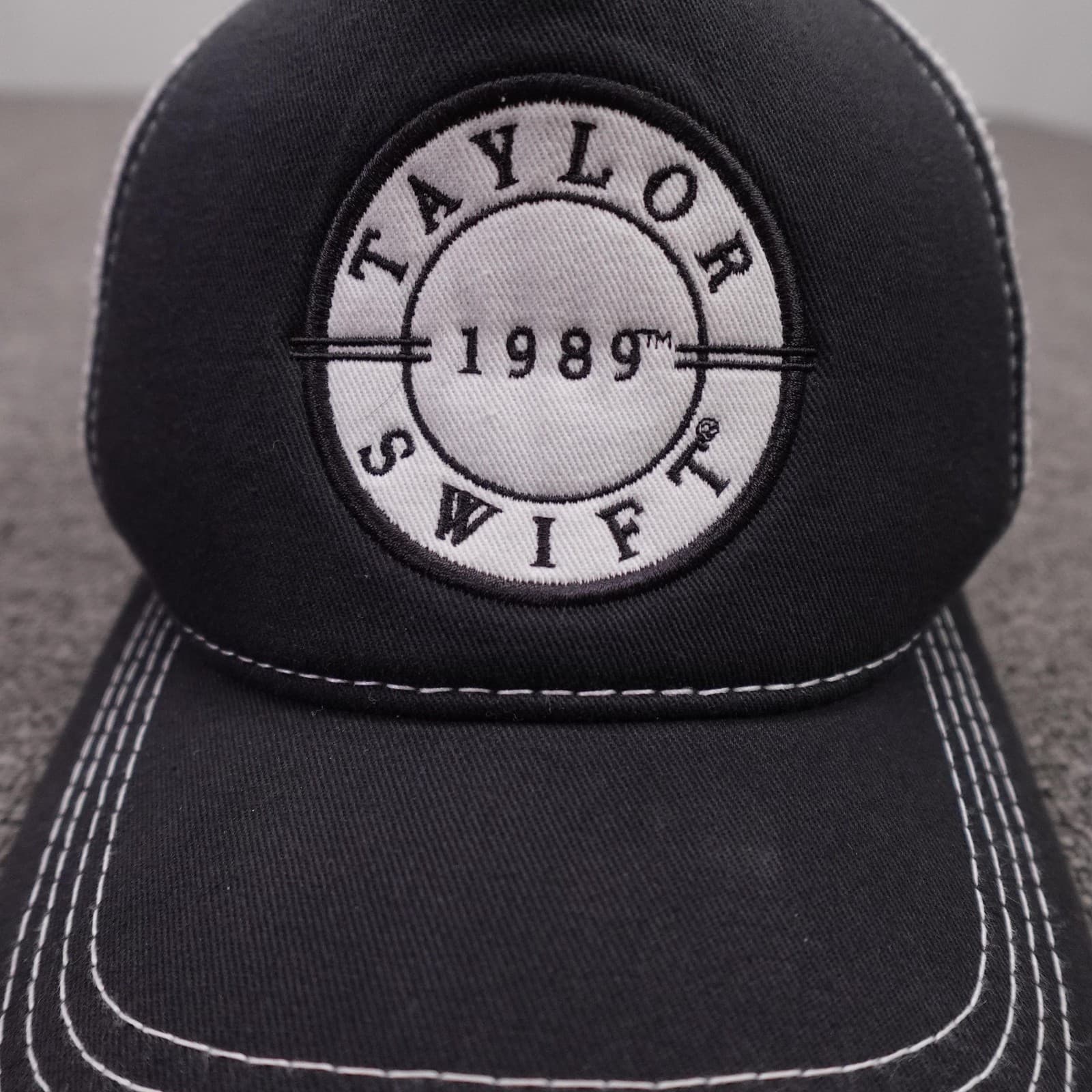Taylor Swift 1989 Logo Trucker Hat Unisex Adjustable Black White Mesh Cap Merch - Thumbnail 2