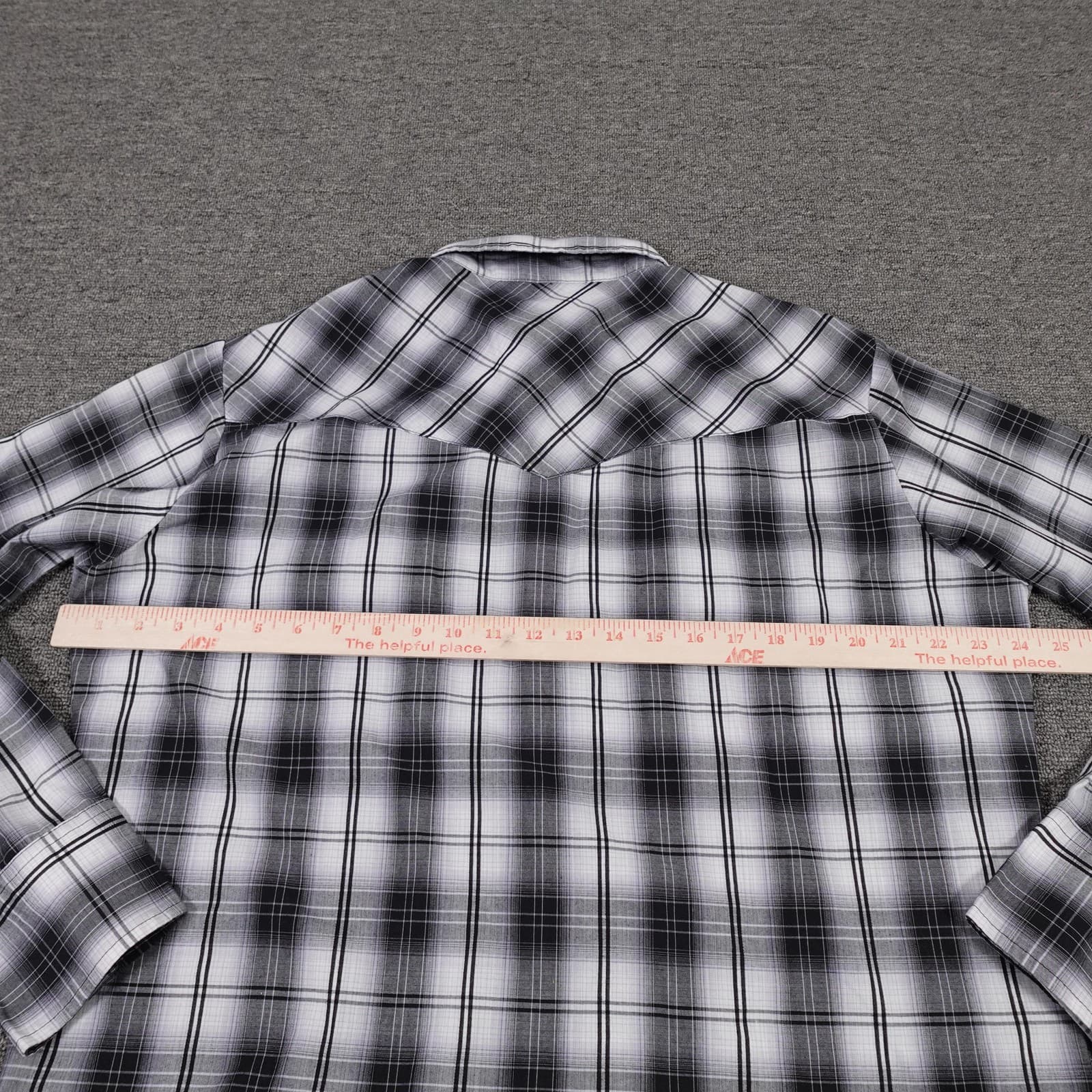 Ely Cattleman Shirt Mens Large Gray Plaid Western Snap Long Sleeve Casual - Thumbnail 4