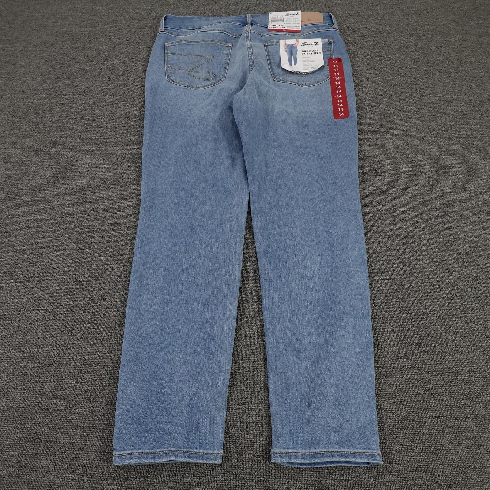 Seven7 Jeans Womens 14 Blue Light Wash Tummyless Skinny High Rise Stretch Denim - Thumbnail 7