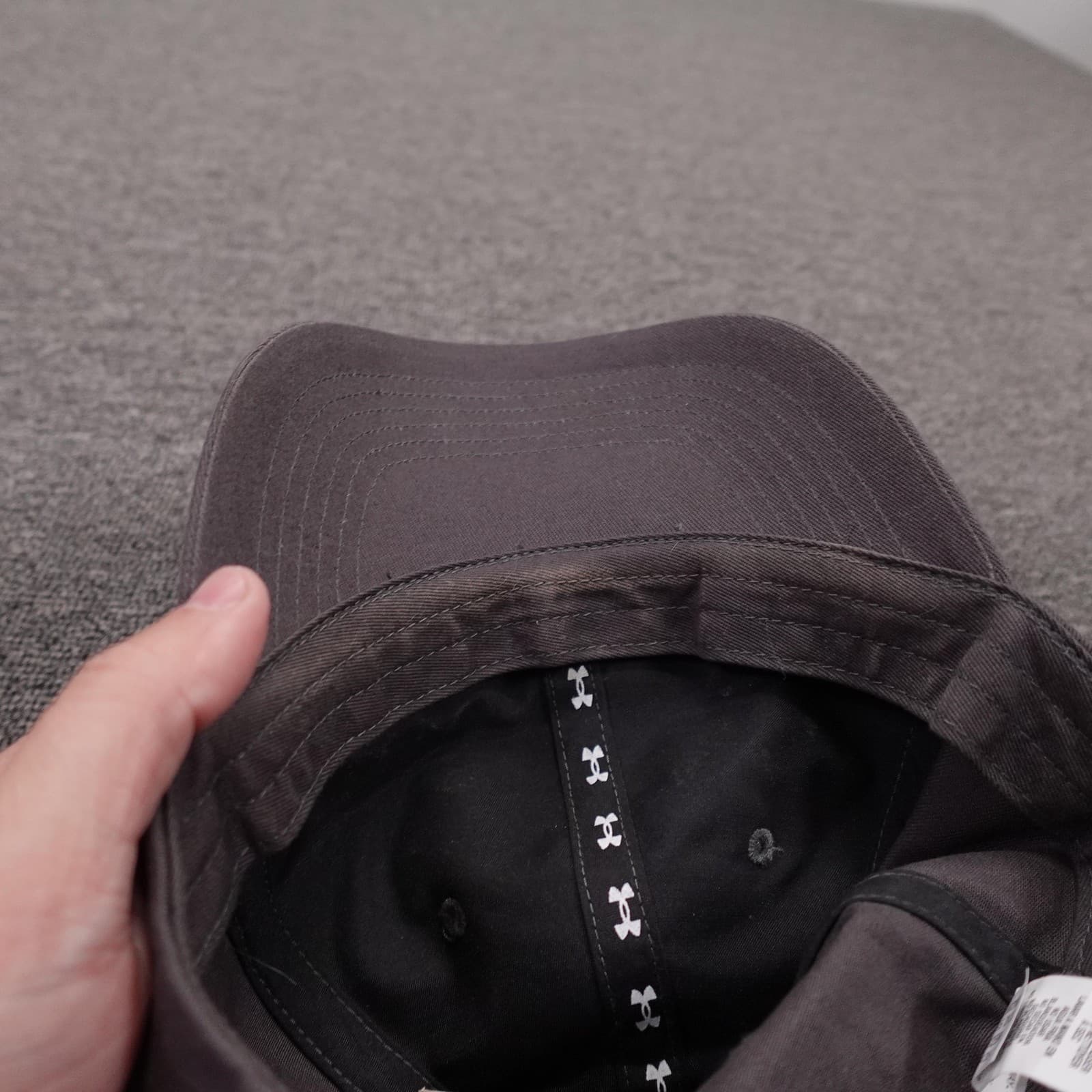 Under Armour Hat Cap Strap Back Mens One Size Gray Twill Baseball Logo - Thumbnail 7