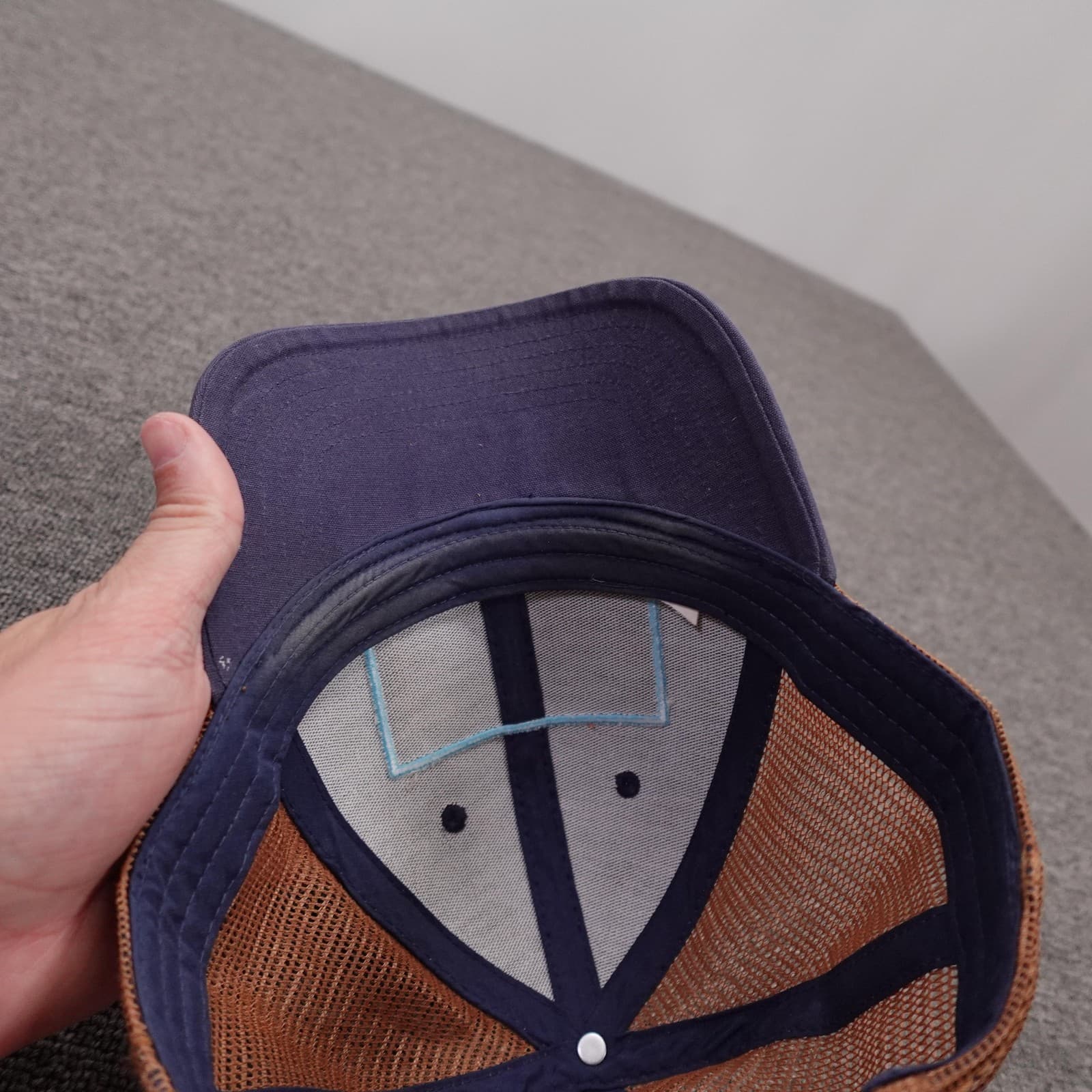 The North Face Hat Cap Snap Back Mens One Size Blue Brown Trucker Logo - Thumbnail 7
