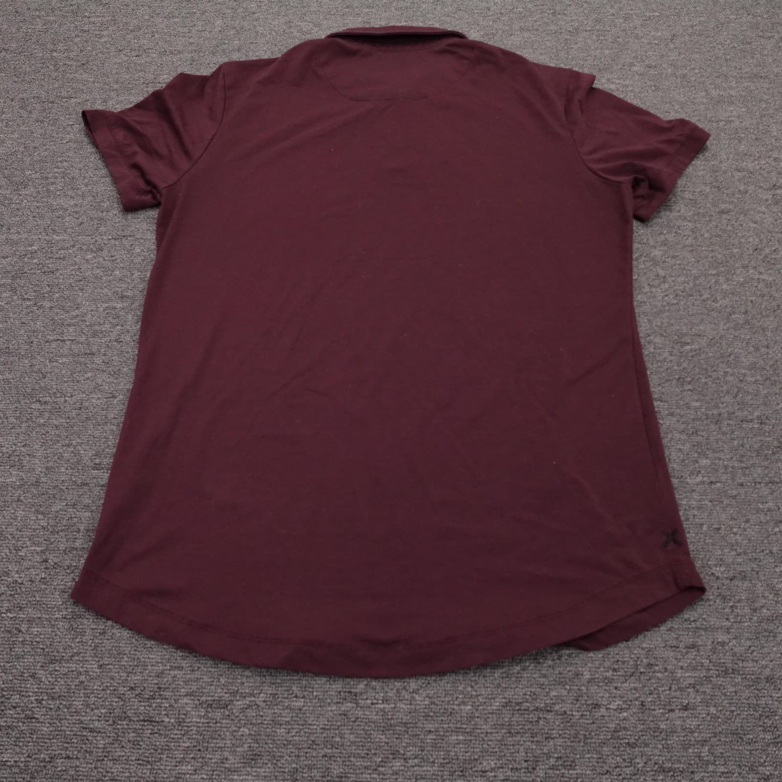 Cuts Polo Shirt Mens Medium Red Curve-Hem Cotton Jersey Casual Short Sleeve - Thumbnail 4