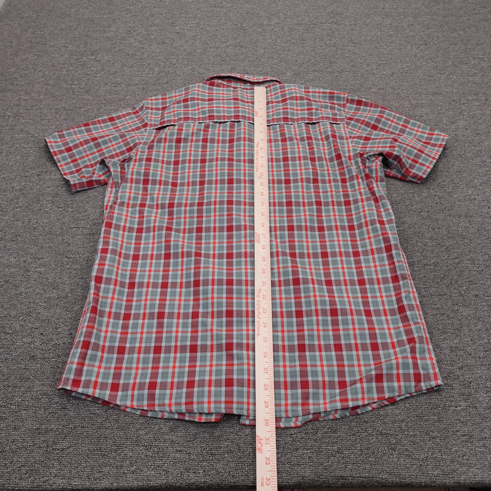 Mountain Hardwear Shirt Mens Large Red Plaid Short Sleeve Button Up Outdoor - Thumbnail 5