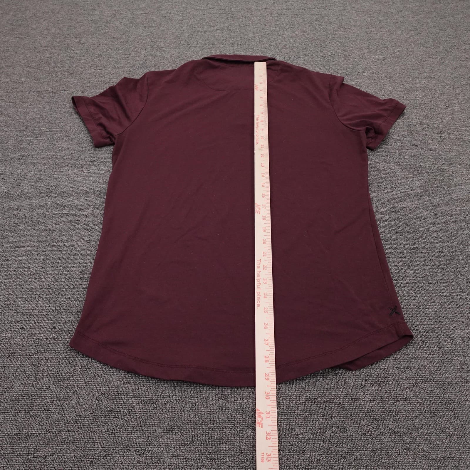 Cuts Polo Shirt Mens Medium Red Curve-Hem Cotton Jersey Casual Short Sleeve - Thumbnail 6