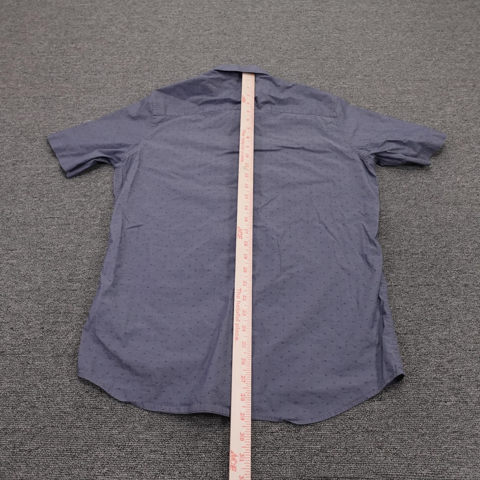 Travis Mathew Shirt Mens Medium Blue Polka Dot Short Sleeve Button Up Stretch - Thumbnail 5