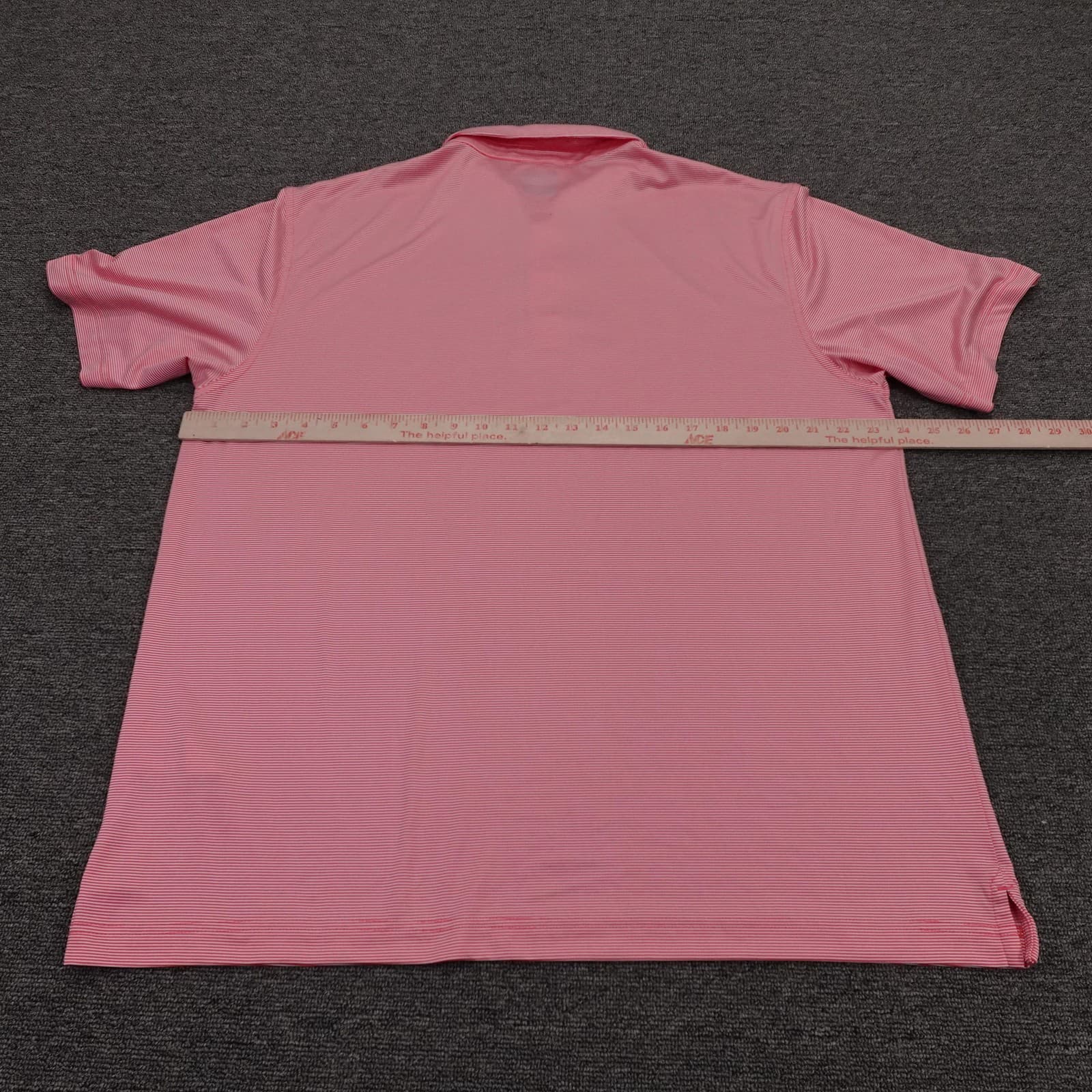 Callaway Opti-Dri Polo Shirt Mens XL Pink Striped Golf Performance Stretch Top - Thumbnail 4
