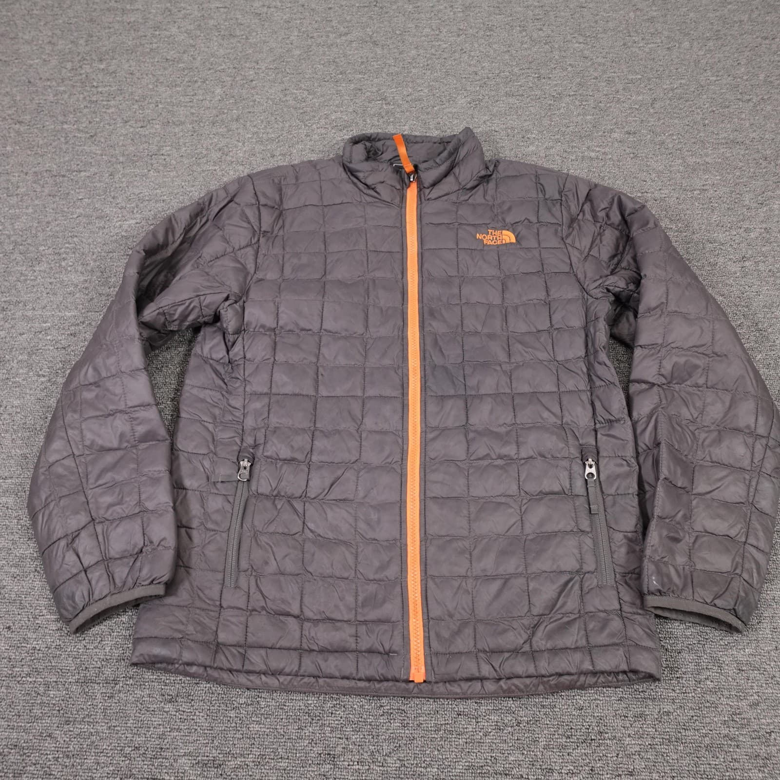 The North Face ThermoBall Jacket Boys 14-16 Gray Insulated Puffer Outdoor