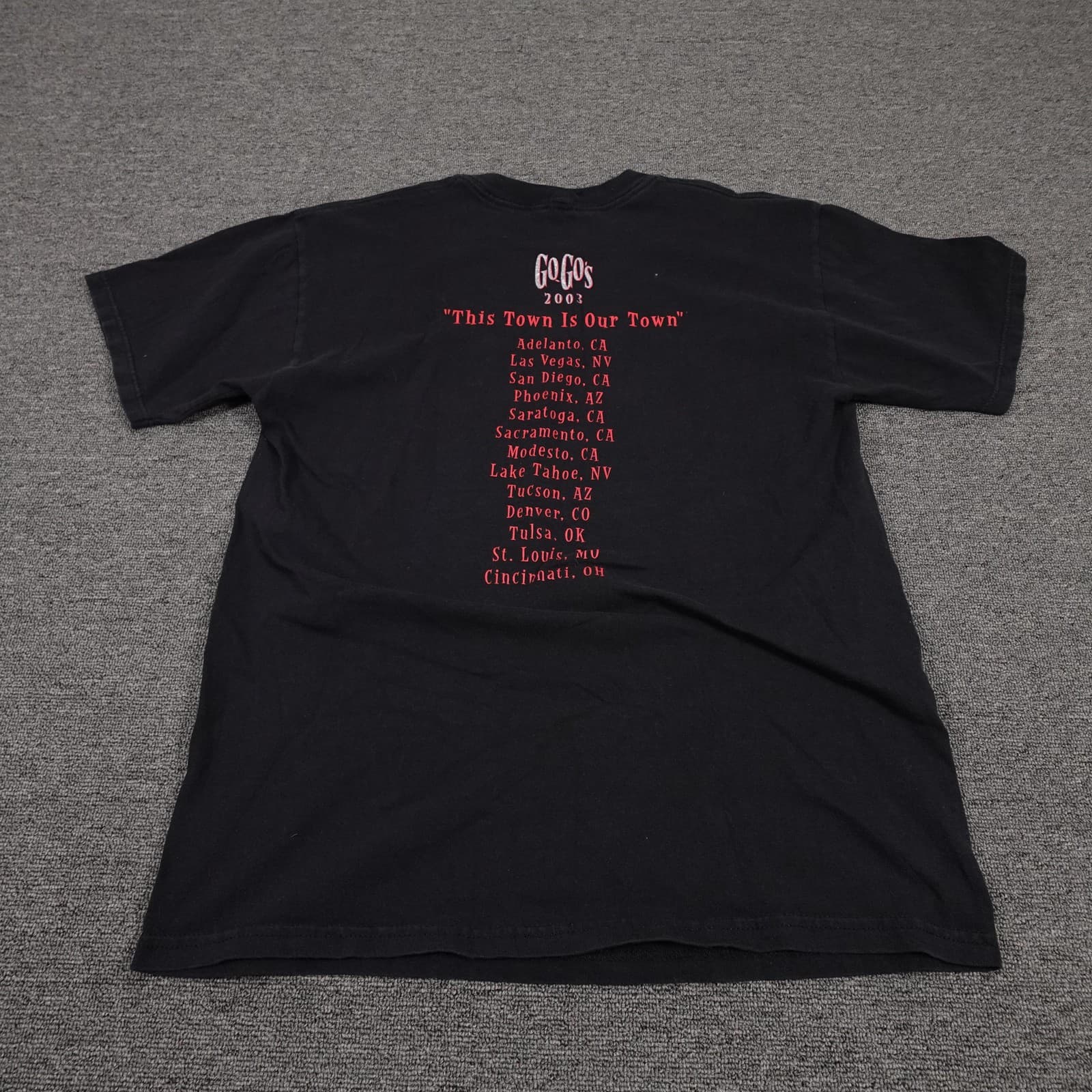 Vintage Go-Go's Shirt Mens Large Black 2003 Tour Band Graphic Tee Y2K Music - Thumbnail 3
