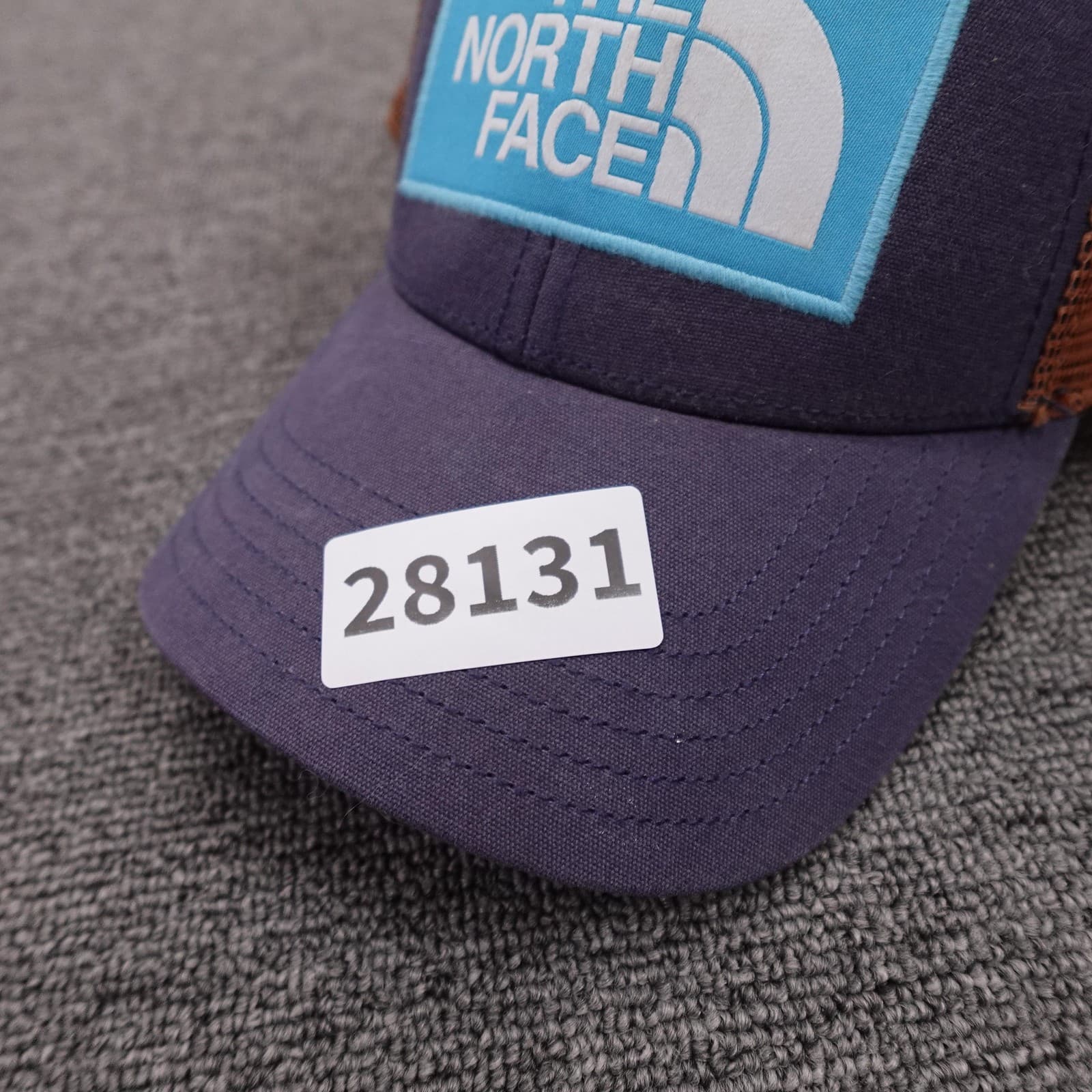 The North Face Hat Cap Snap Back Mens One Size Blue Brown Trucker Logo - Thumbnail 9
