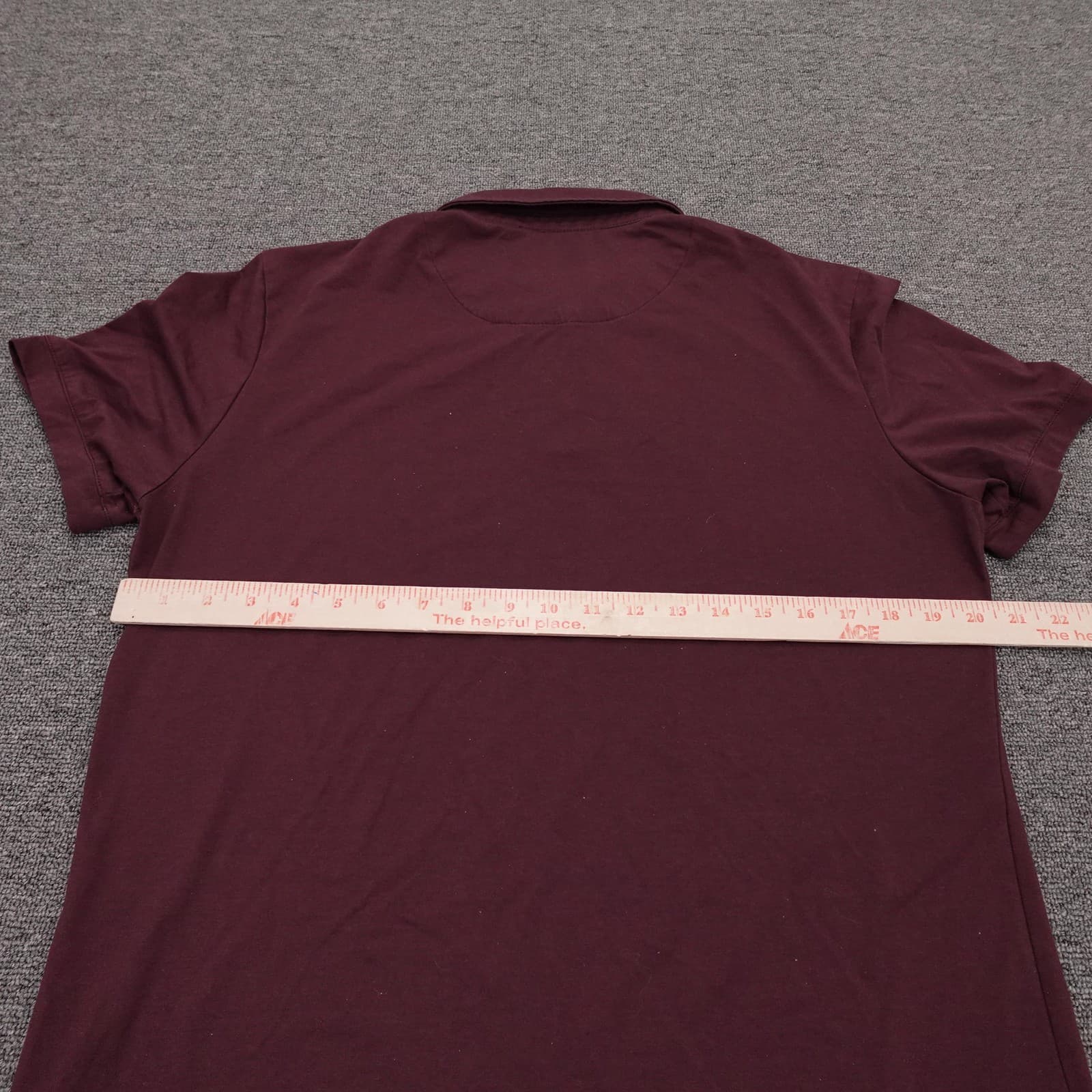 Cuts Polo Shirt Mens Medium Red Curve-Hem Cotton Jersey Casual Short Sleeve - Thumbnail 5