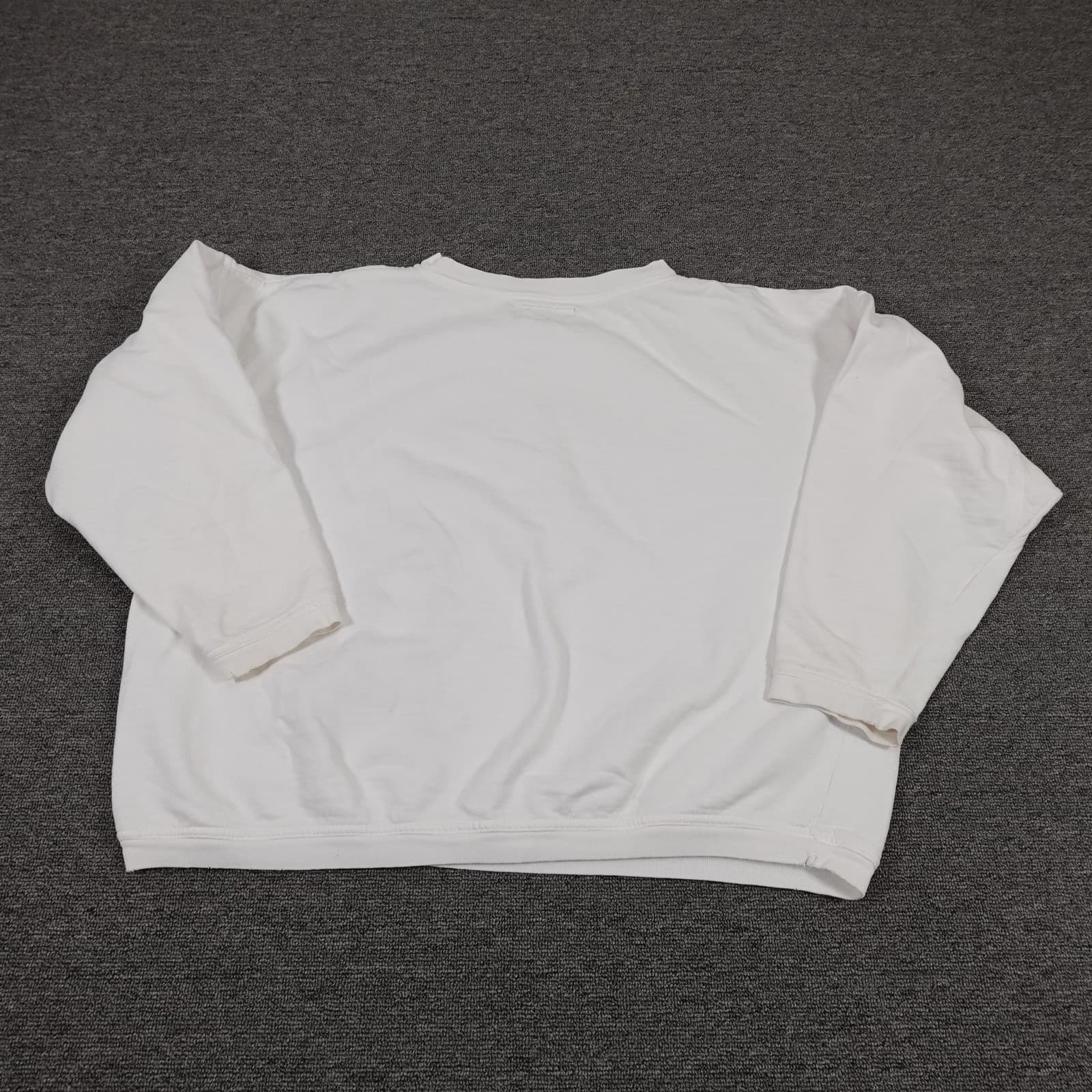 Top Line Sweatshirt Mens Large White Cartoon Animal Embroidered Graphic Pullover - Thumbnail 9