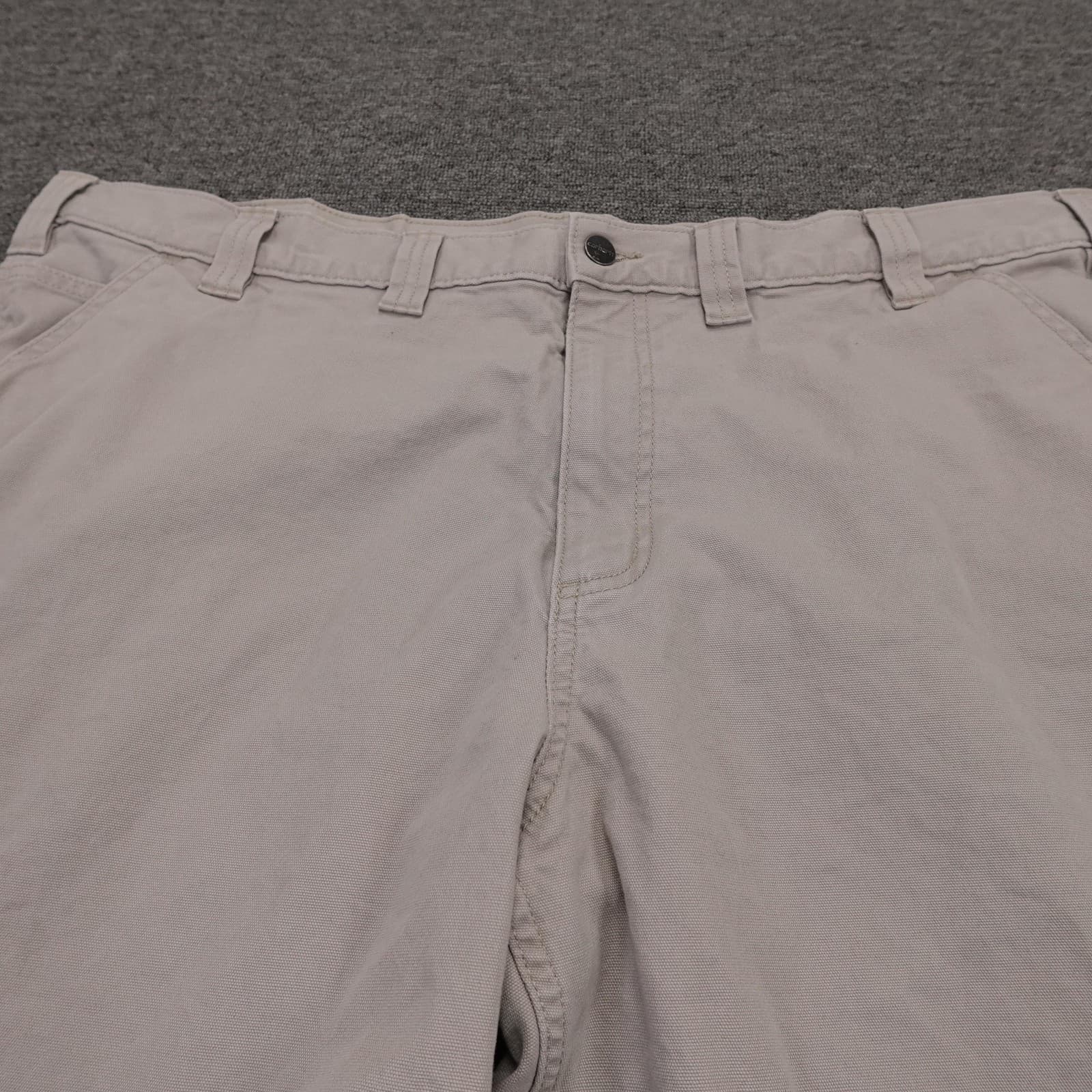Carhartt Cargo Shorts Mens 44 Beige Canvas Relaxed Fit 11 Inseam Workwear Casual - Thumbnail 2
