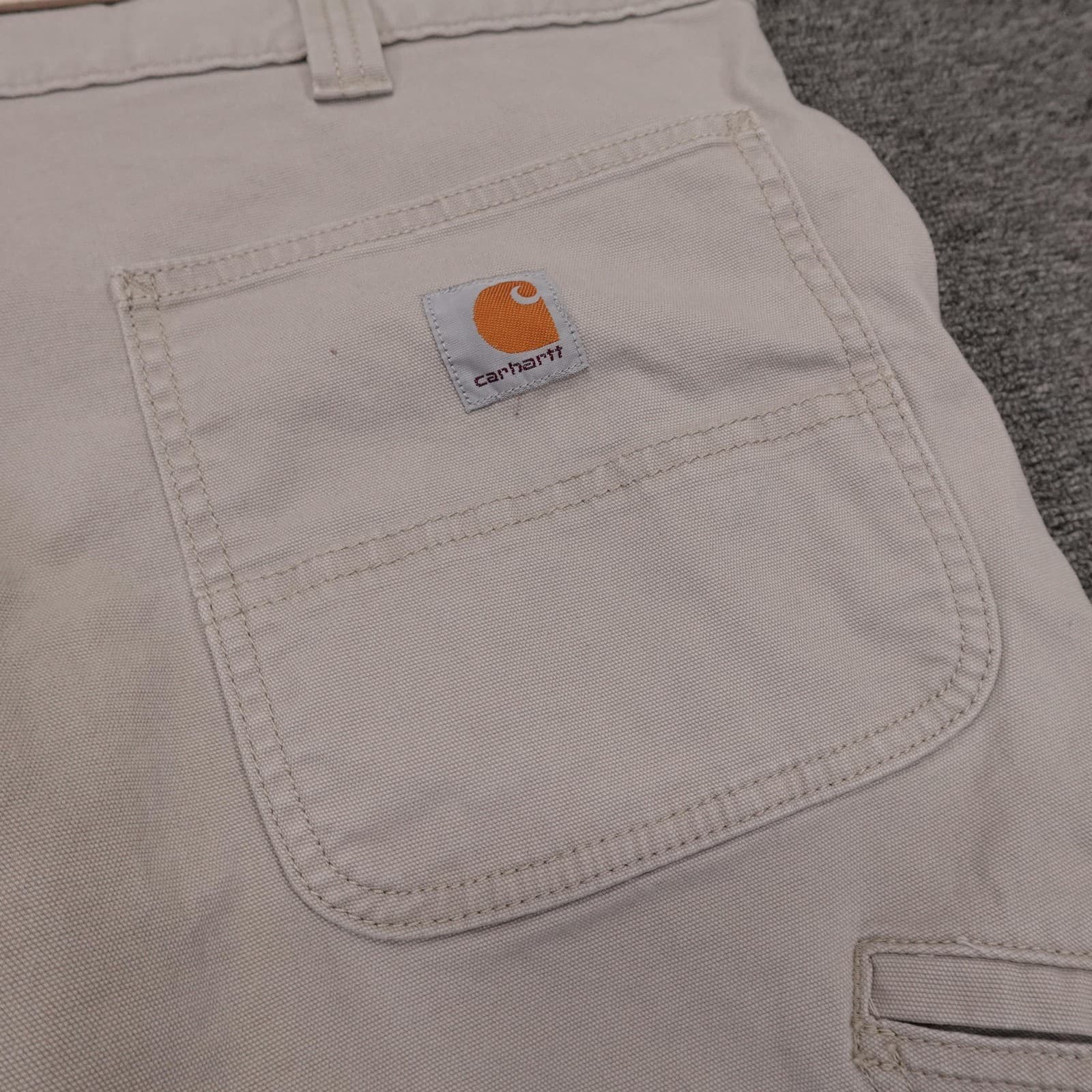 Carhartt Cargo Shorts Mens 44 Beige Canvas Relaxed Fit 11 Inseam Workwear Casual - Thumbnail 6