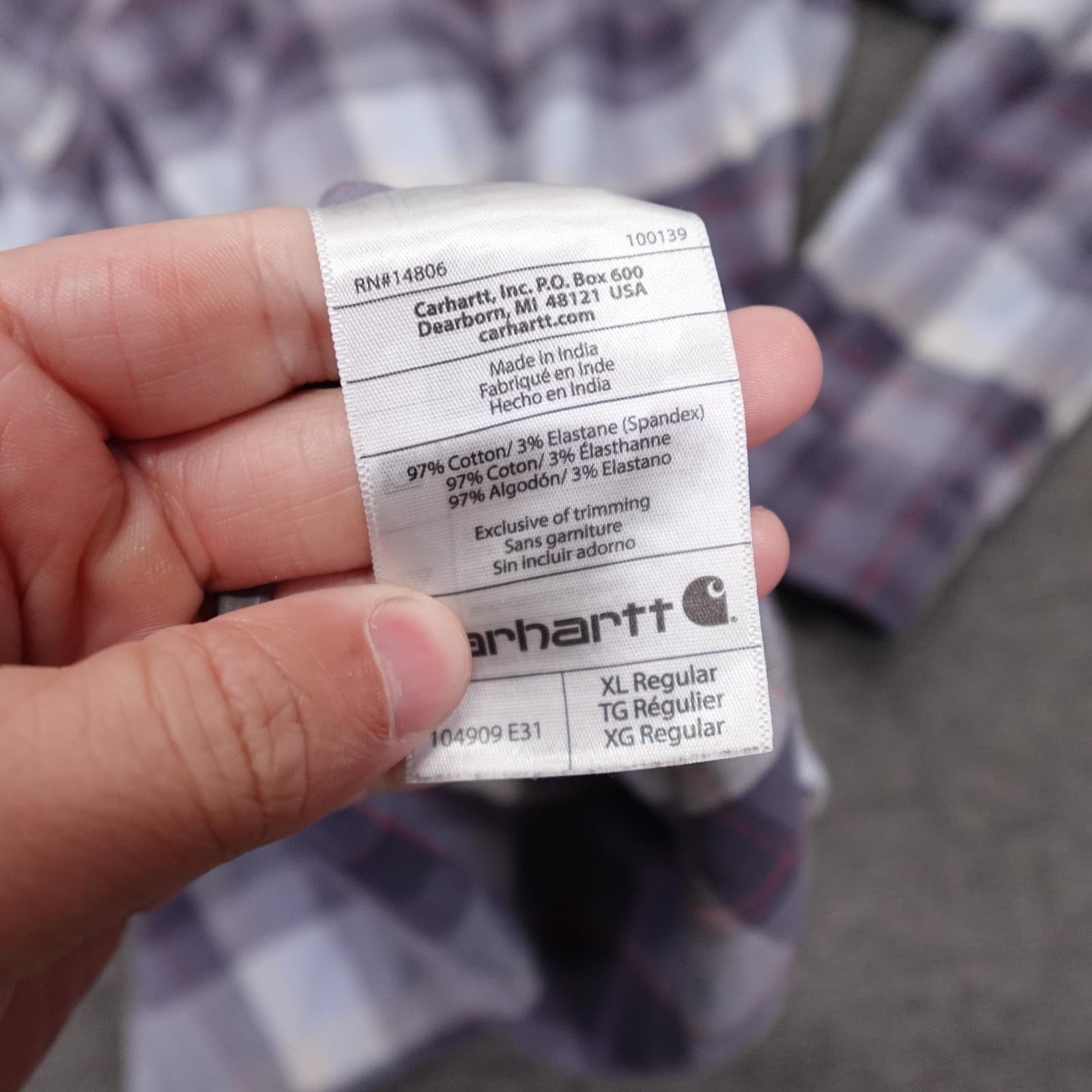 Carhartt Shirt Mens XL Gray Plaid Flannel Long Sleeve Button Up Relaxed Fit - Thumbnail 6