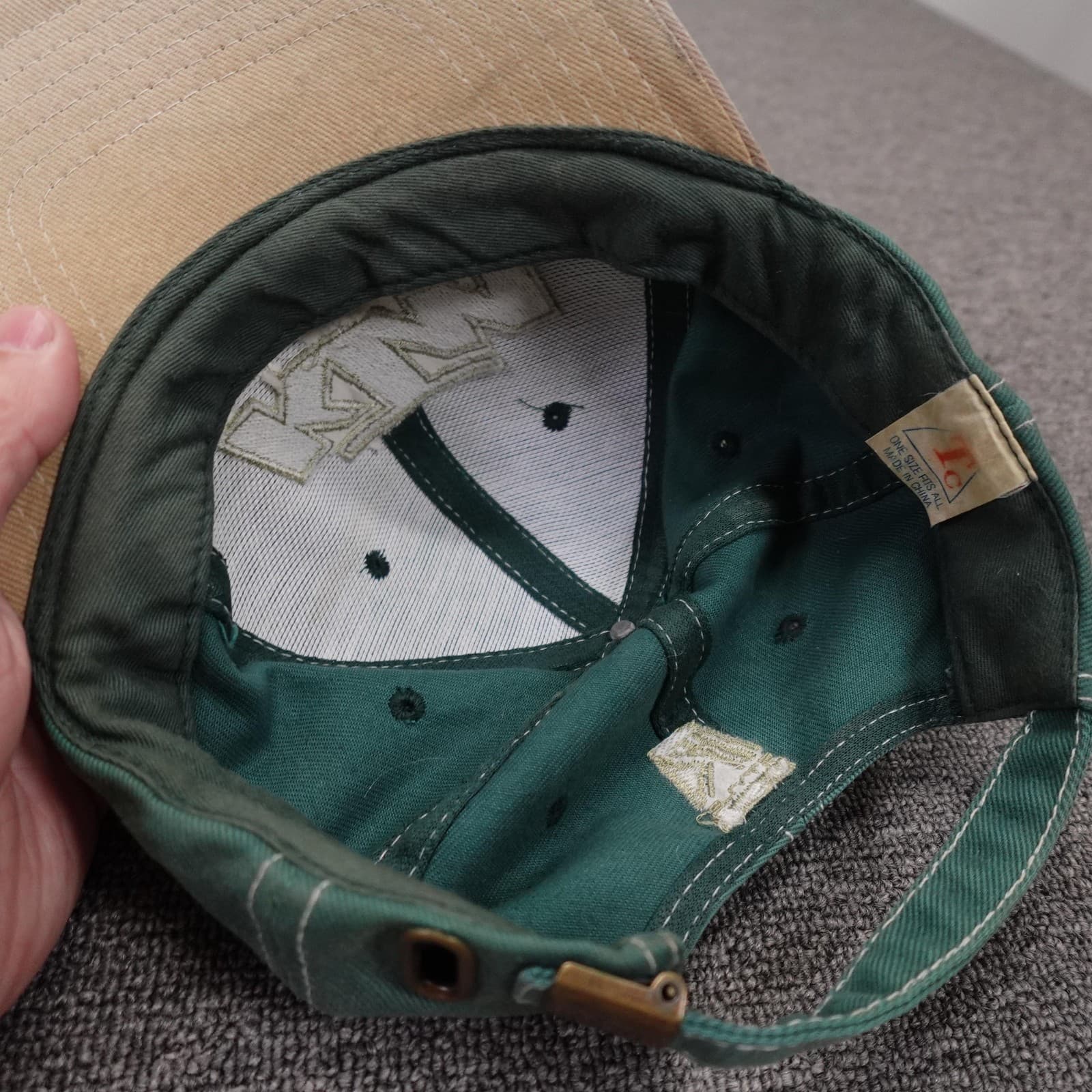 Vintage KTM Racing Hat Cap Strap Back One Size Green Tan Motocross MX Dirt Bike - Thumbnail 7
