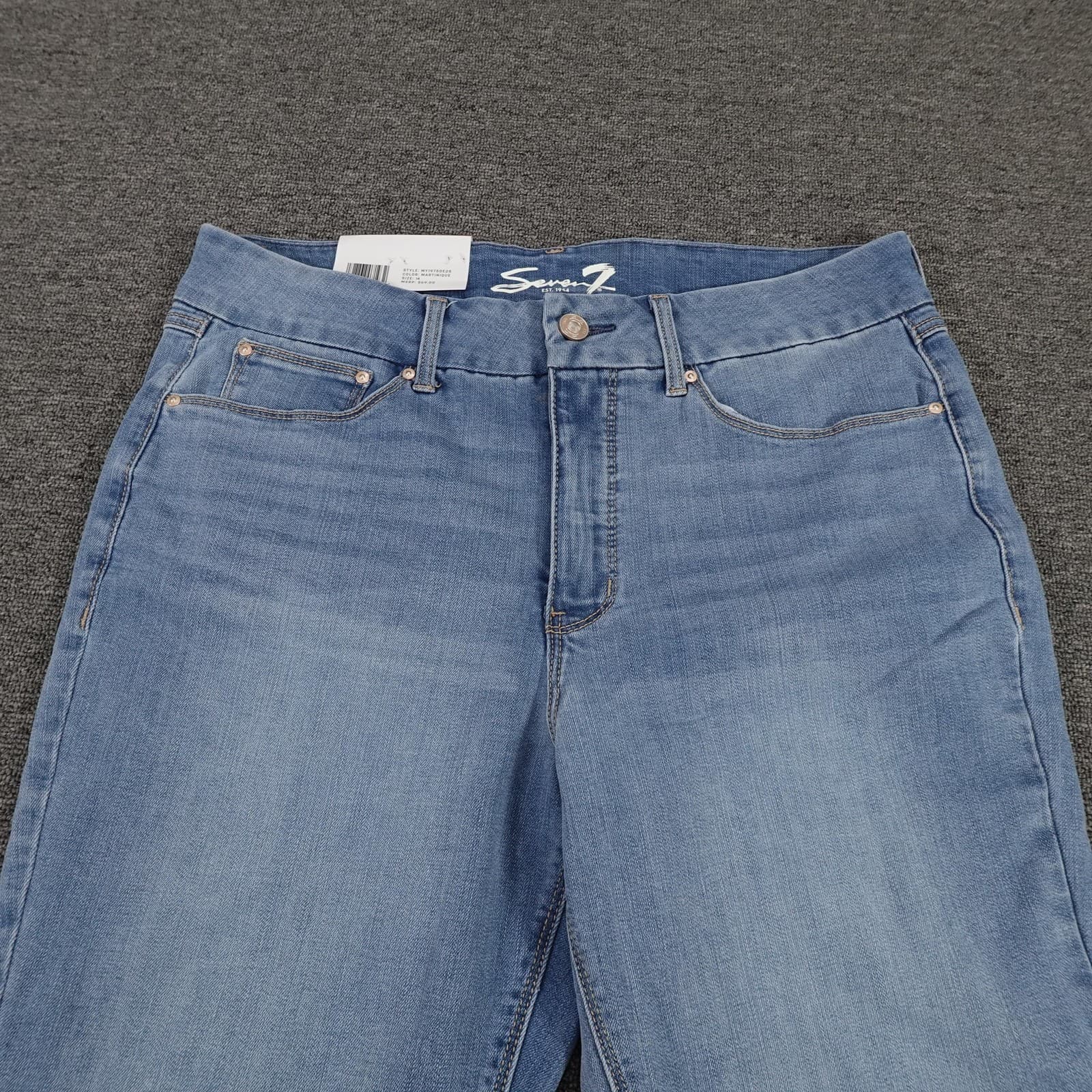 Seven7 Jeans Womens 14 Blue Light Wash Tummyless Skinny High Rise Stretch Denim - Thumbnail 3