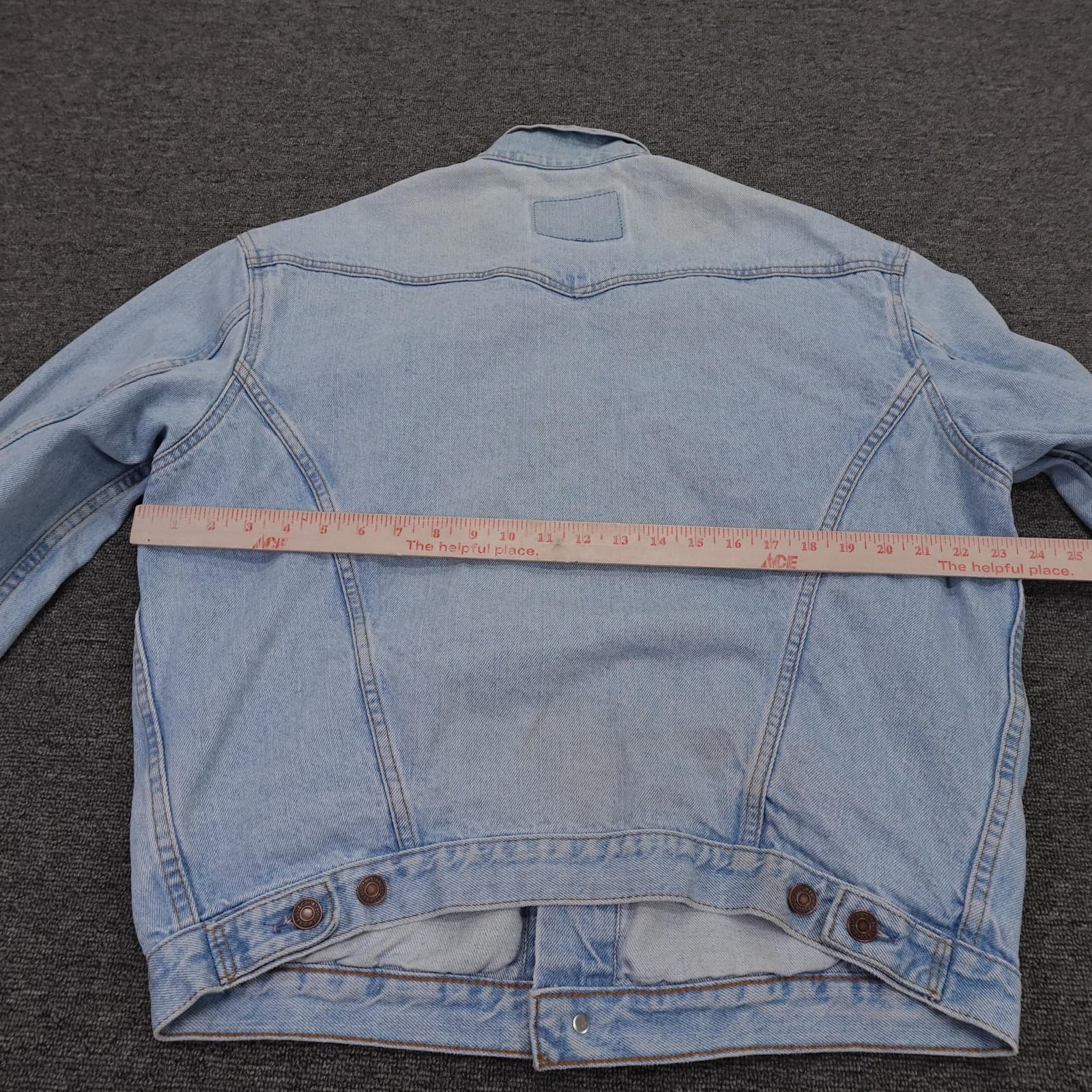 Vintage Levi's Jacket Mens Medium Light Blue Denim Trucker Smokey Bear Patch 90s - Thumbnail 9