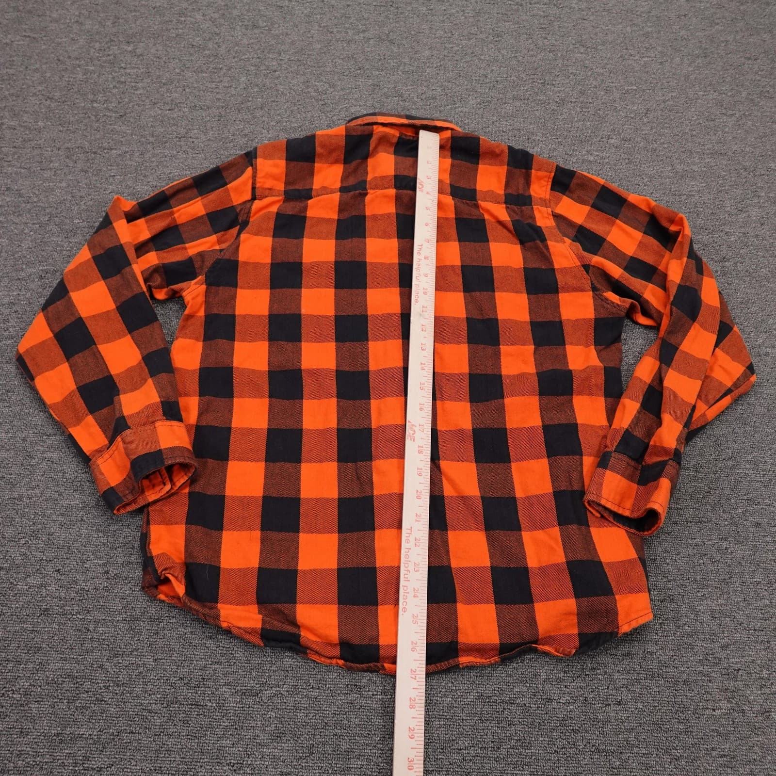 Hot Leathers Shirt Mens Medium Orange Plaid Flannel Long Sleeve Button Up Casual - Thumbnail 6