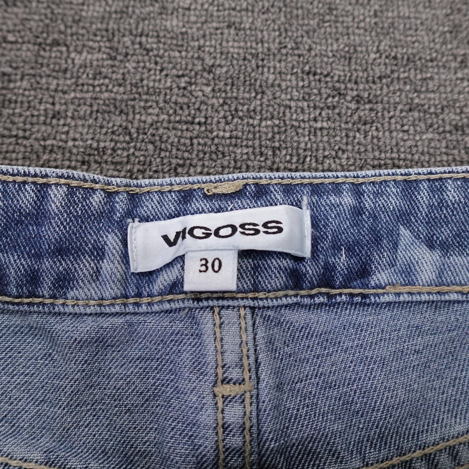 Vigoss Shorts Womens 30 Blue Denim High Rise Cutoff Star Print Raw Hem - Thumbnail 3