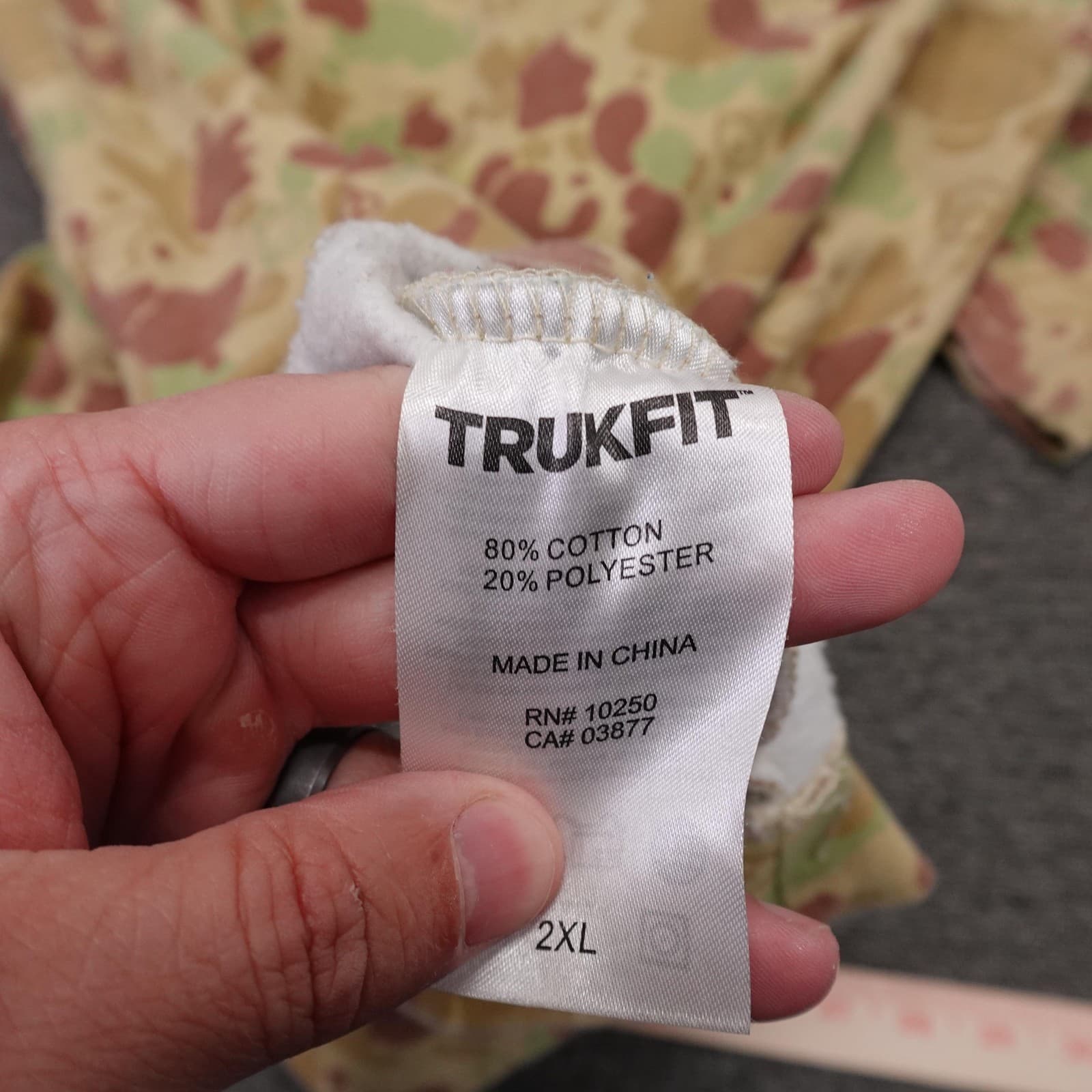Trukfit Sweatshirt Mens 2XL Beige Camo Crewneck Pullover Fleece Logo Graphic - Thumbnail 7
