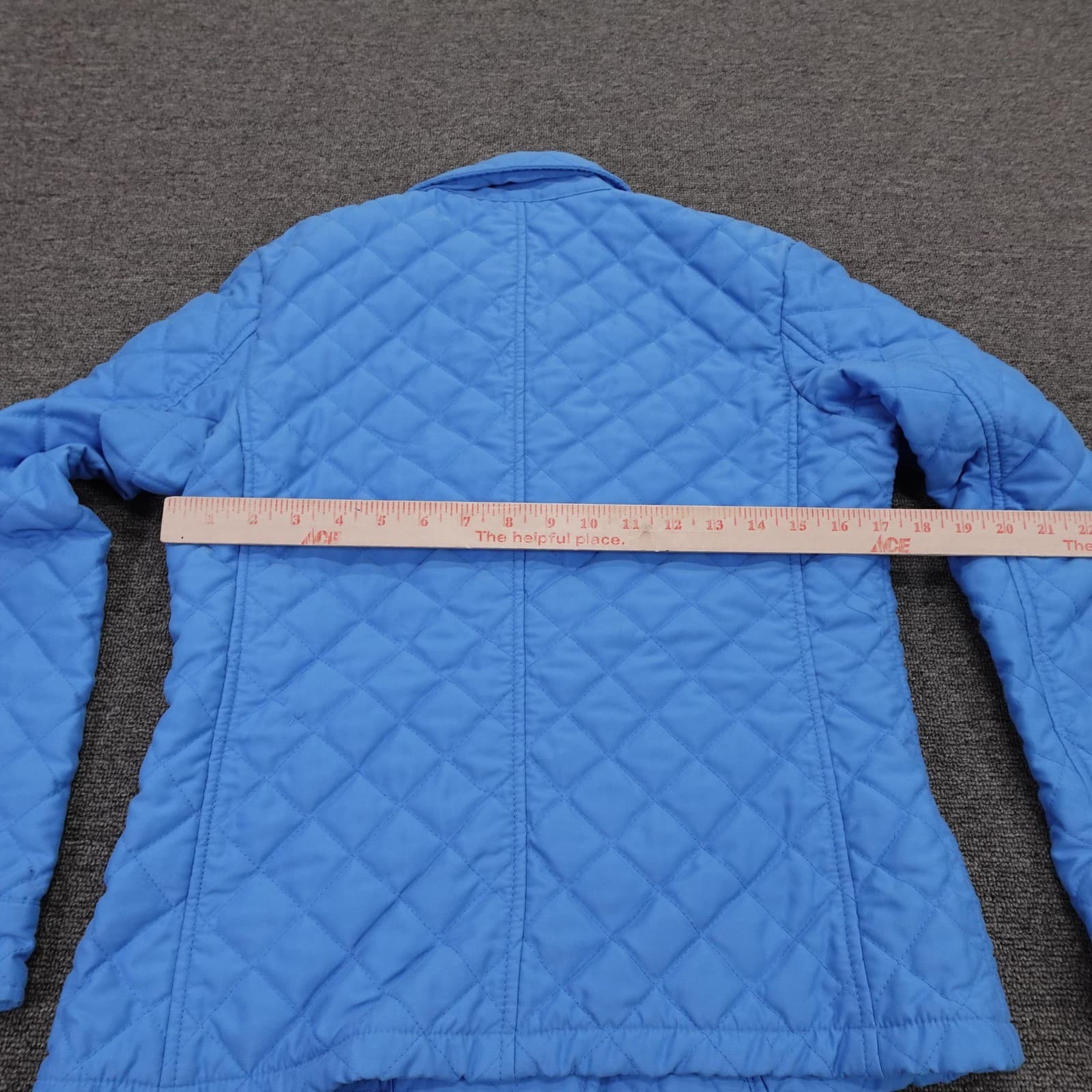 Ralph Lauren Quilted Jacket Womens S Blue Button Front Collared Short Warm - Thumbnail 4