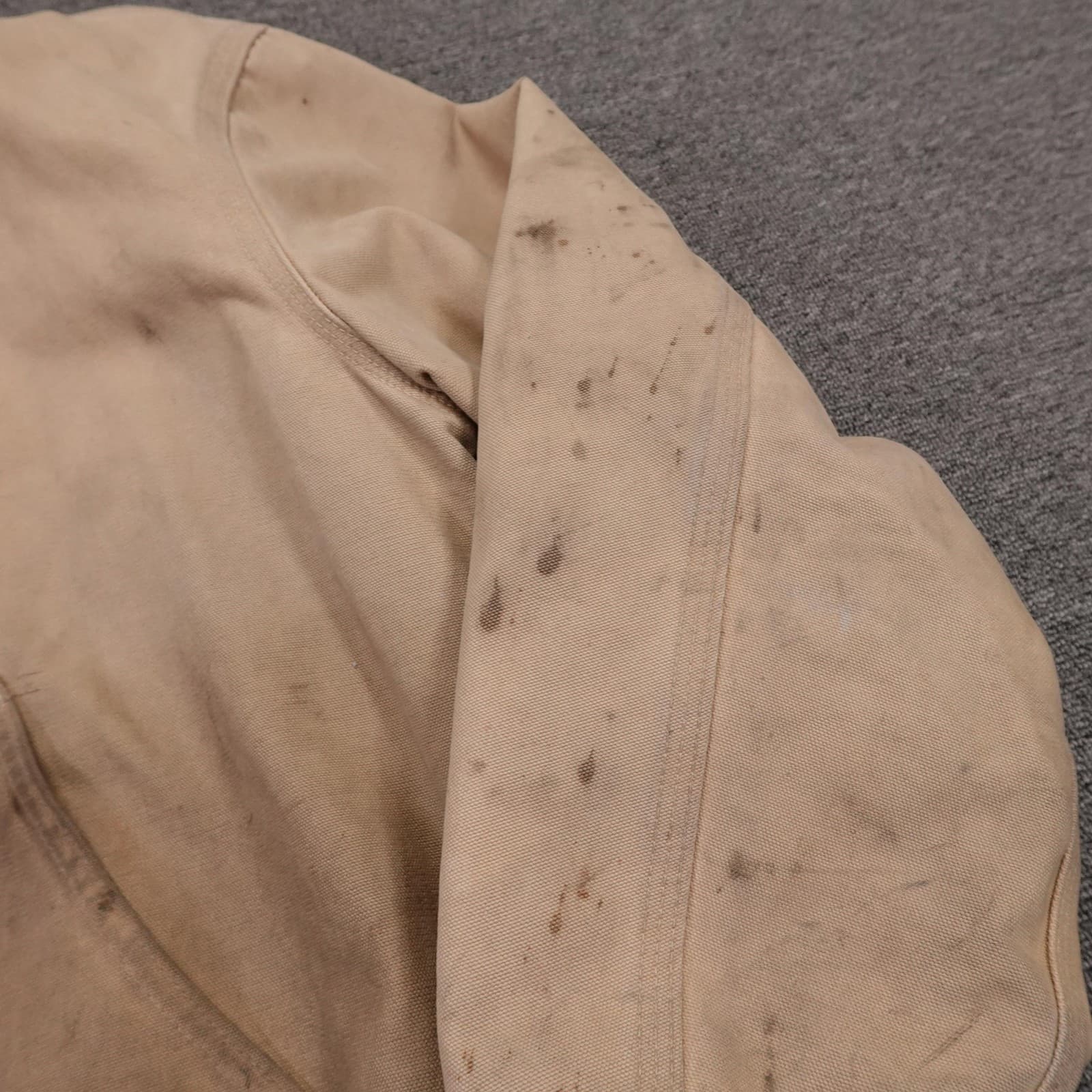 Vintage Carhartt Jacket Mens XL Beige Hooded Duck Canvas Workwear J06WET 90s - Thumbnail 4