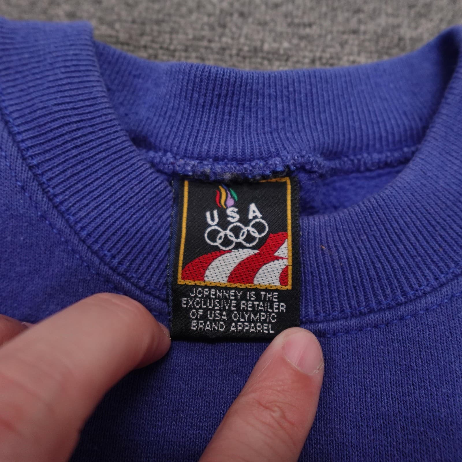 Vintage United States Sweatshirt Mens XL Blue Olympic USA Crewneck JCPenney 90s - Thumbnail 4