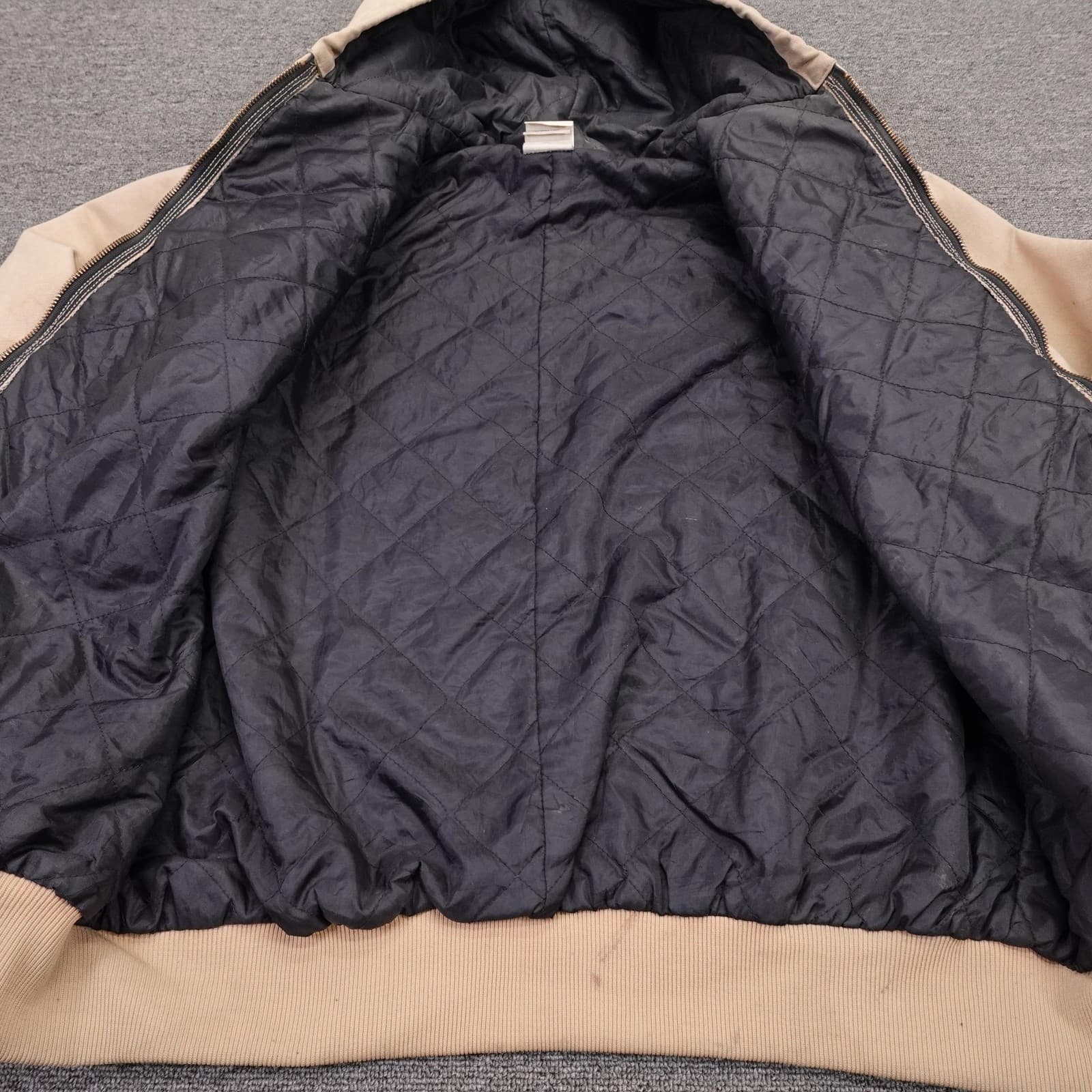Vintage Carhartt Jacket Mens XL Beige Hooded Duck Canvas Workwear J06WET 90s - Thumbnail 8
