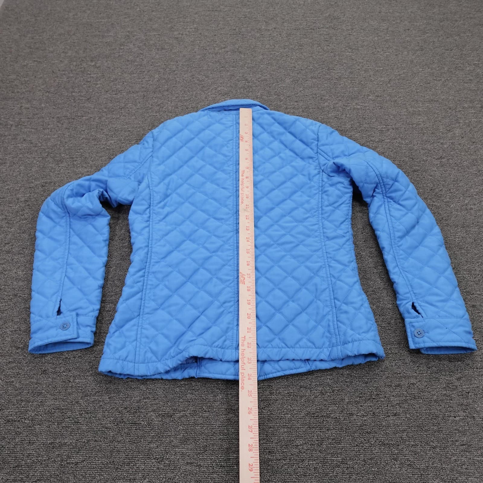 Ralph Lauren Quilted Jacket Womens S Blue Button Front Collared Short Warm - Thumbnail 5
