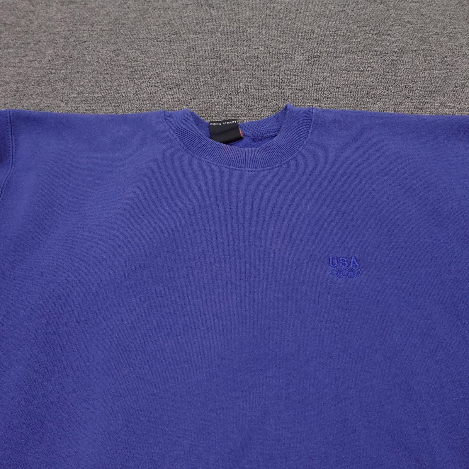 Vintage United States Sweatshirt Mens XL Blue Olympic USA Crewneck JCPenney 90s - Thumbnail 2