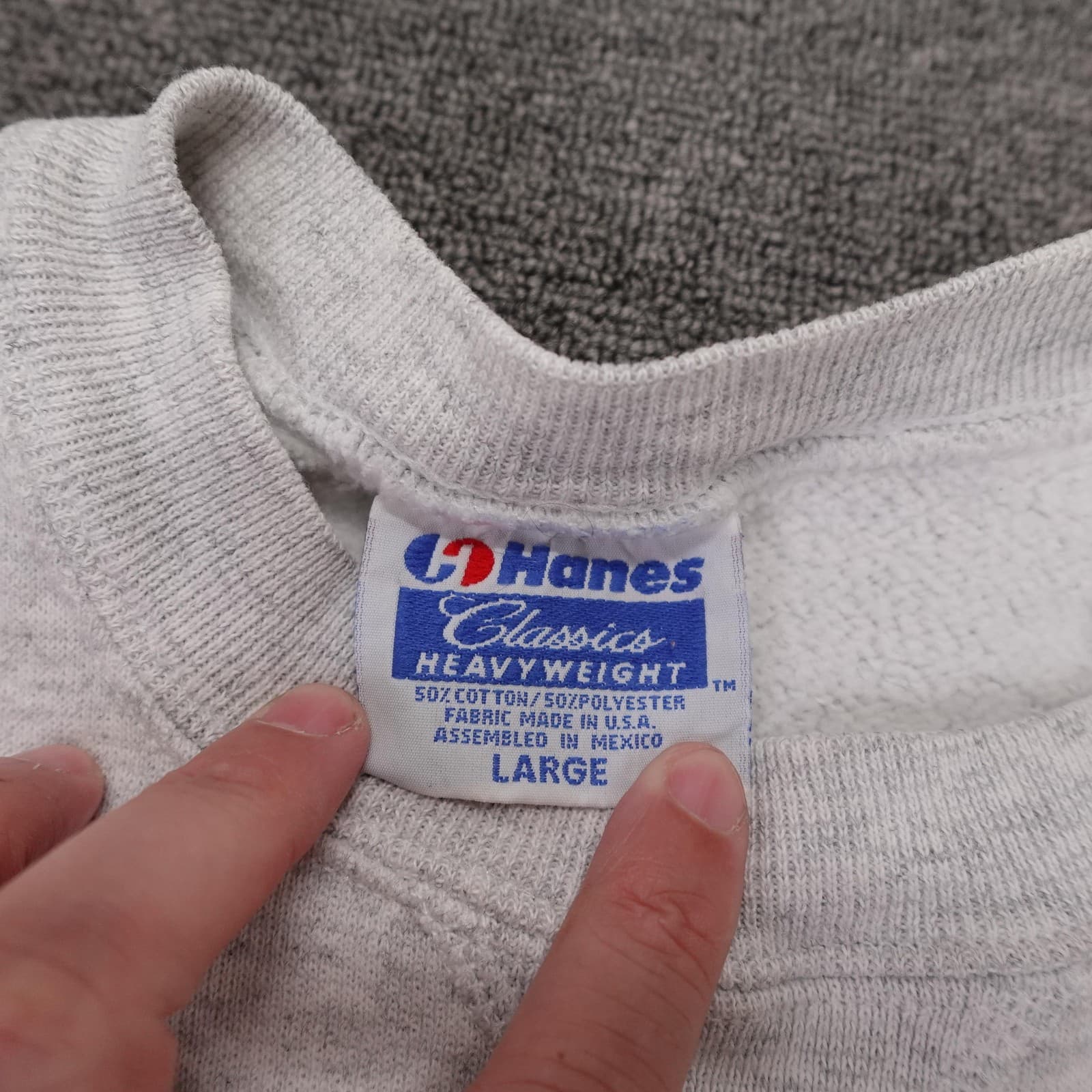 Vintage Hanes Sweatshirt Mens Large Gray Sequoia Grove Napa Valley Graphic 90s - Thumbnail 3