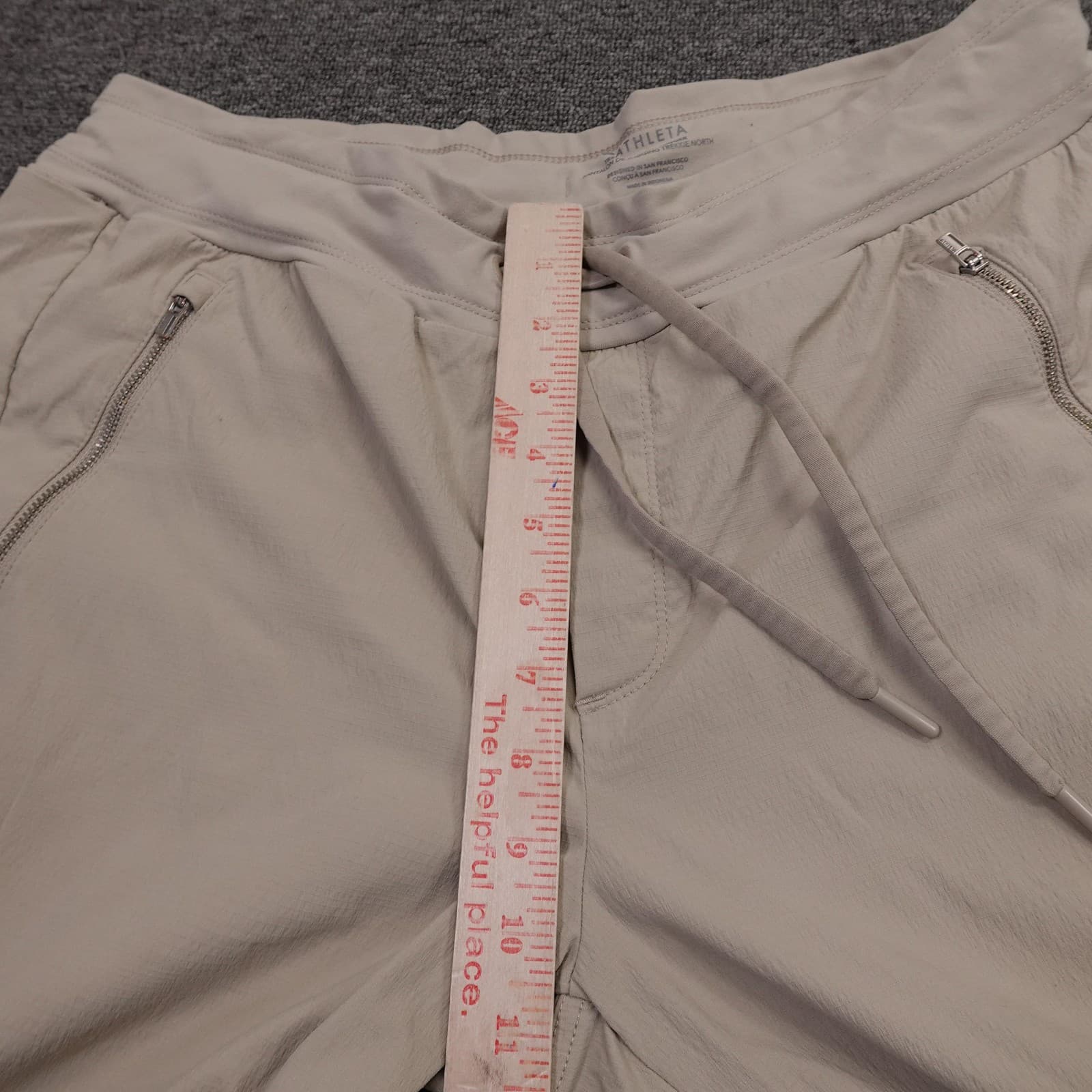 Athleta Jogger Pants Womens 14 Beige Trekkie North Zip Pockets Drawstring Hiking - Thumbnail 5