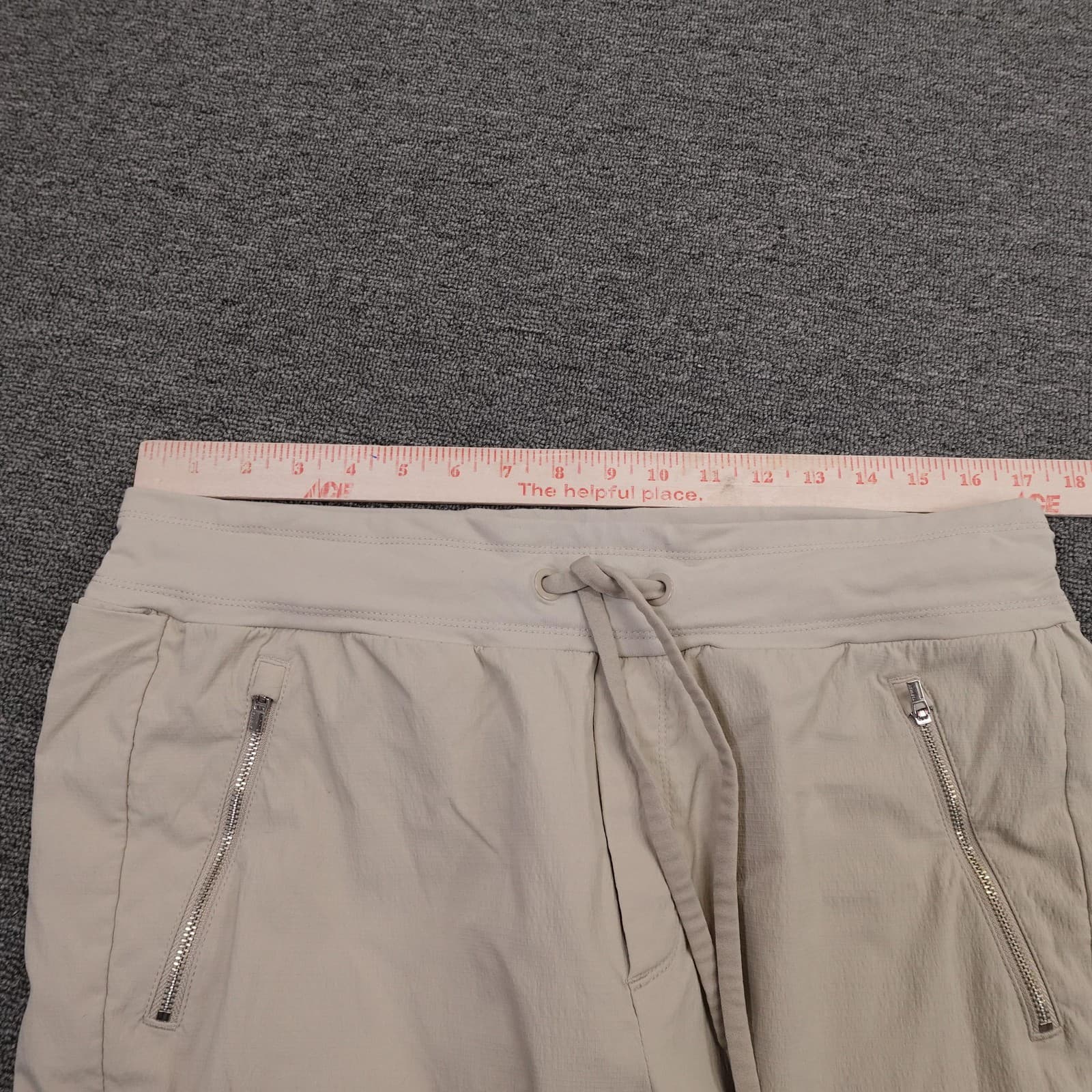 Athleta Jogger Pants Womens 14 Beige Trekkie North Zip Pockets Drawstring Hiking - Thumbnail 4