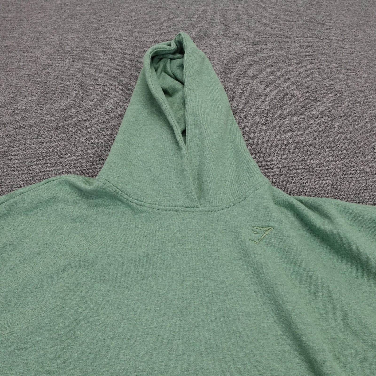 Gymshark Hoodie Mens Medium Green Rest Day Sweats Heavyweight Fleece Pullover - Thumbnail 2